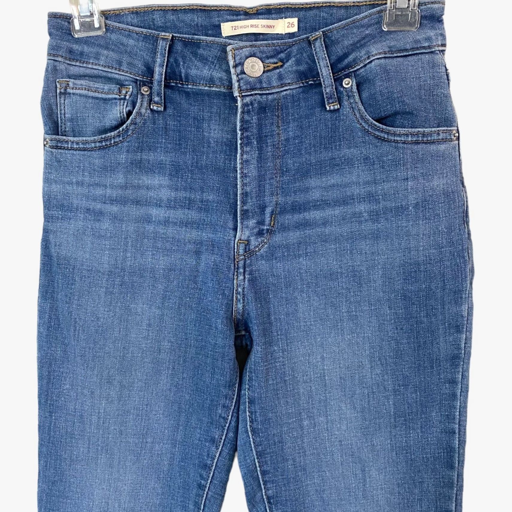 Levi's Levi's 721 High Rise Skinny Jeans Women's Size 26X28 Blue Stretch Denim Size 26" / US 2 / IT 38 - 5 Thumbnail