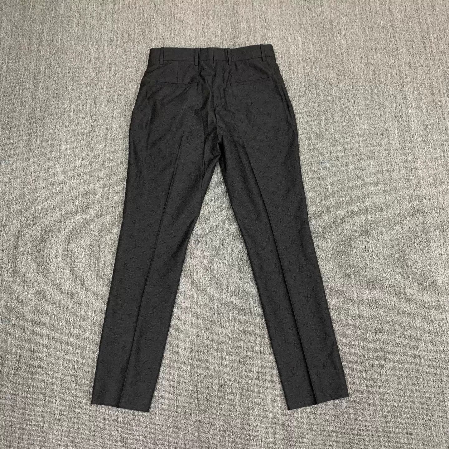 Louis Vuitton LV black monogram all over wool trousers 46 Size US 30 / EU 46 - 2 Thumbnail
