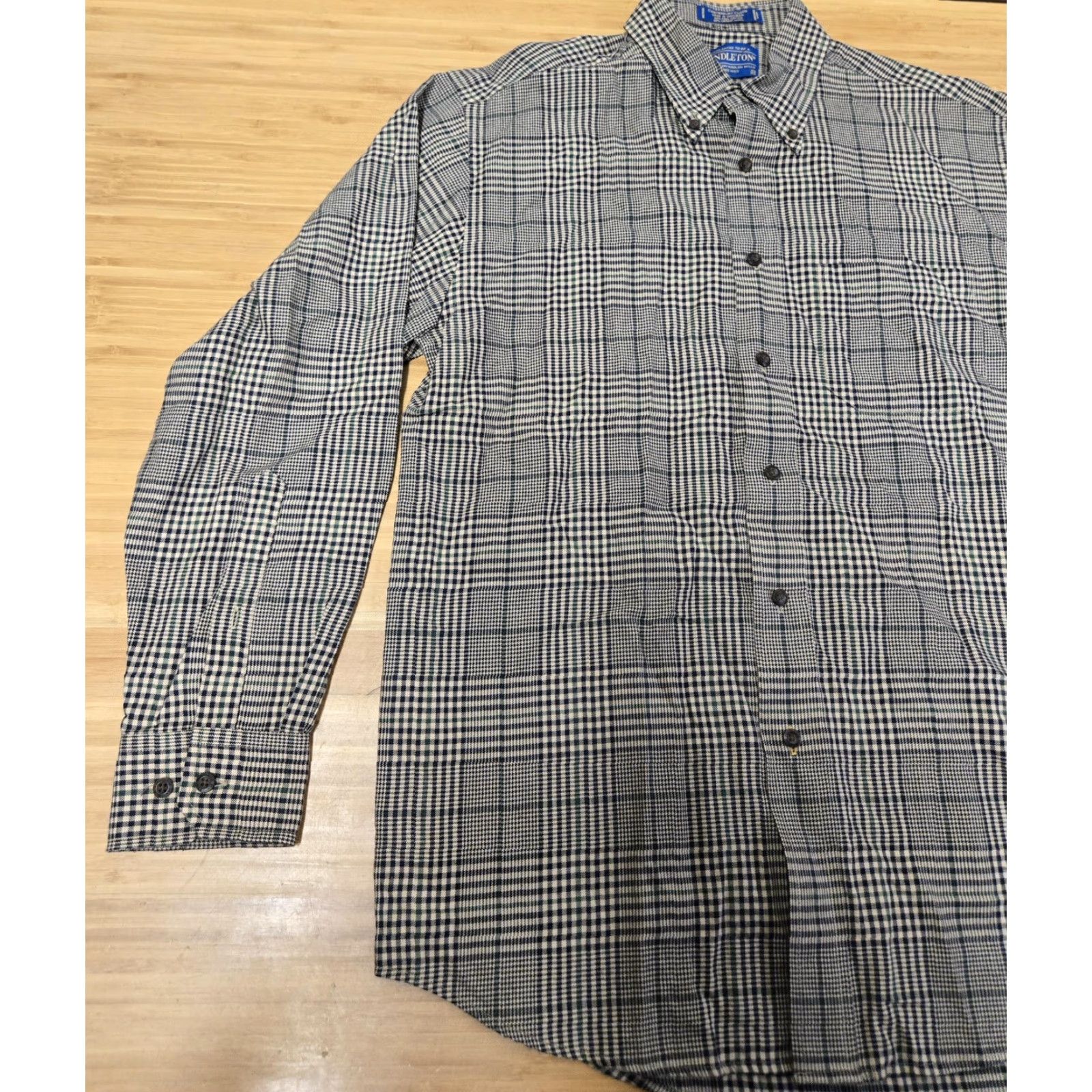 Pendleton VINTAGE Pendleton Shirt Mens M Glen Plaid Canterbury Cloth Merino Wool Pima Wood? Size US M / EU 48-50 / 2 - 3 Thumbnail
