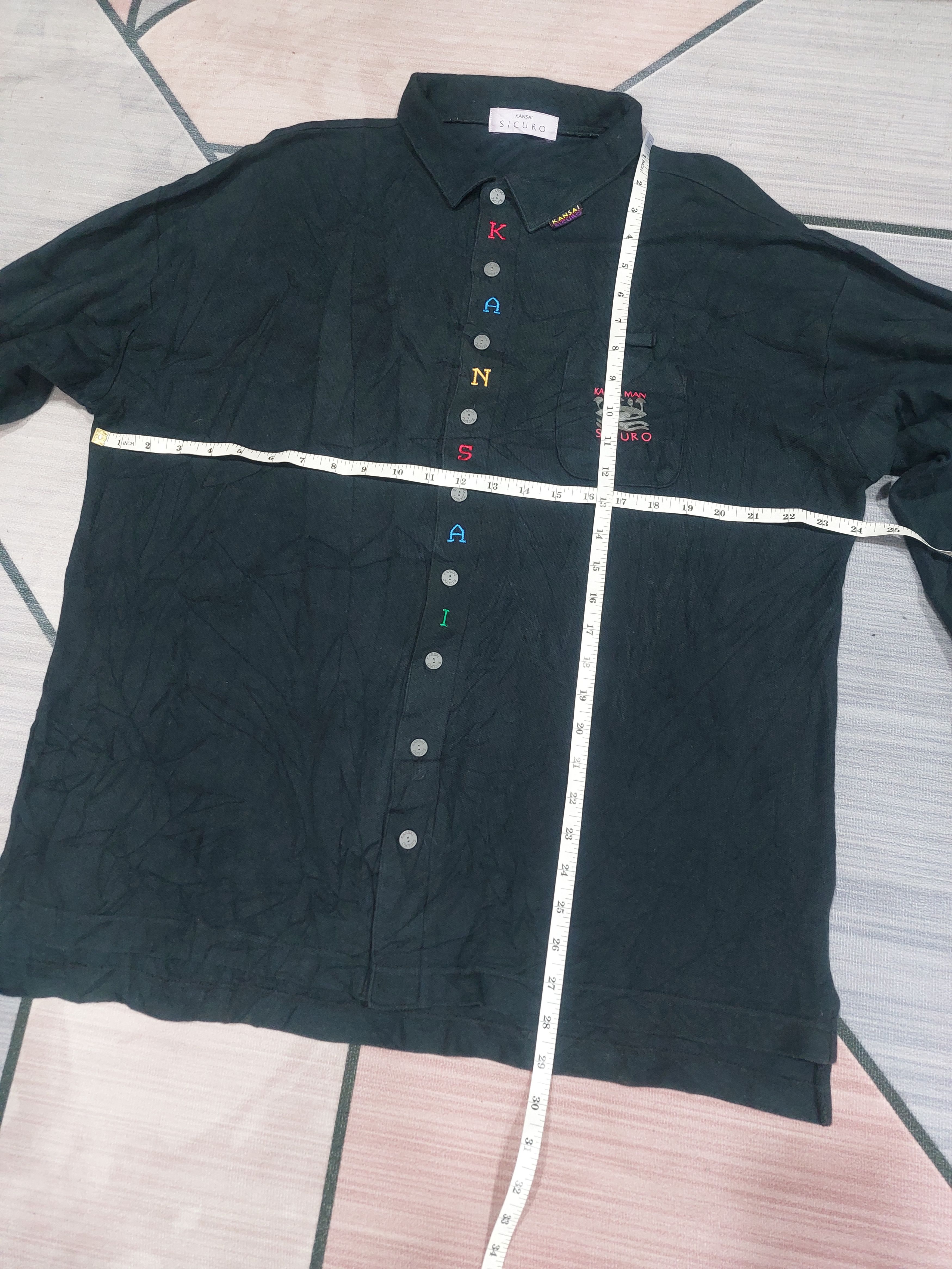 Designer × Japanese Brand × Kansai Yamamoto KANSAI SICURO LONG SLEEVE POLO BUTTON UP Size US XL / EU 56 / 4 - 13 Thumbnail