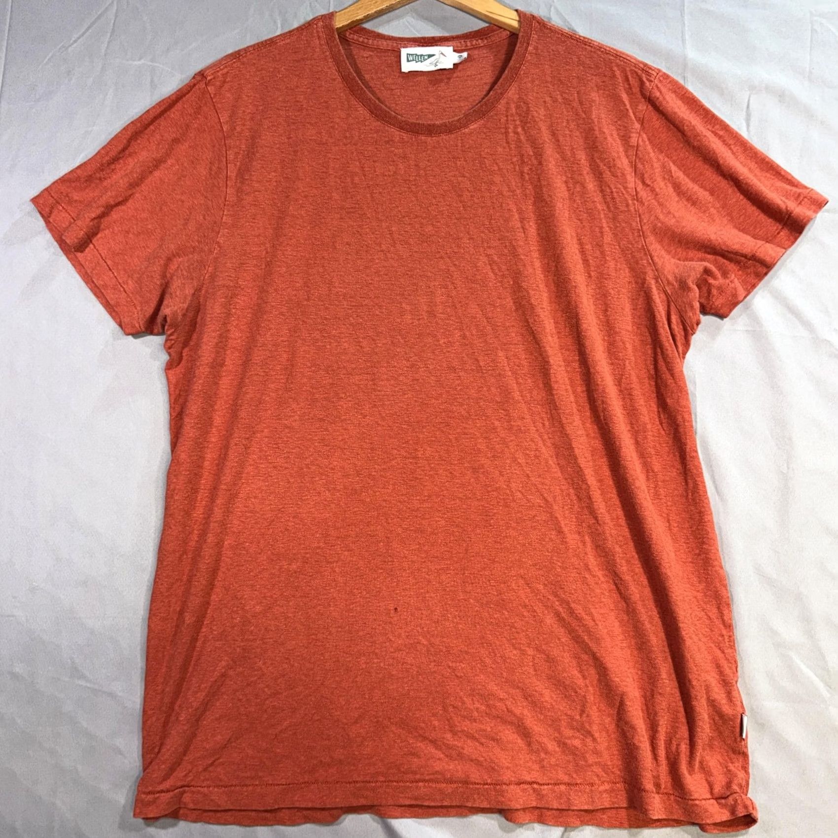 Vintage Wellen Shirt Mens 2XL Orange Heather Crewneck Solid Casual Tee Size US XXL / EU 58 / 5 - 2 Thumbnail