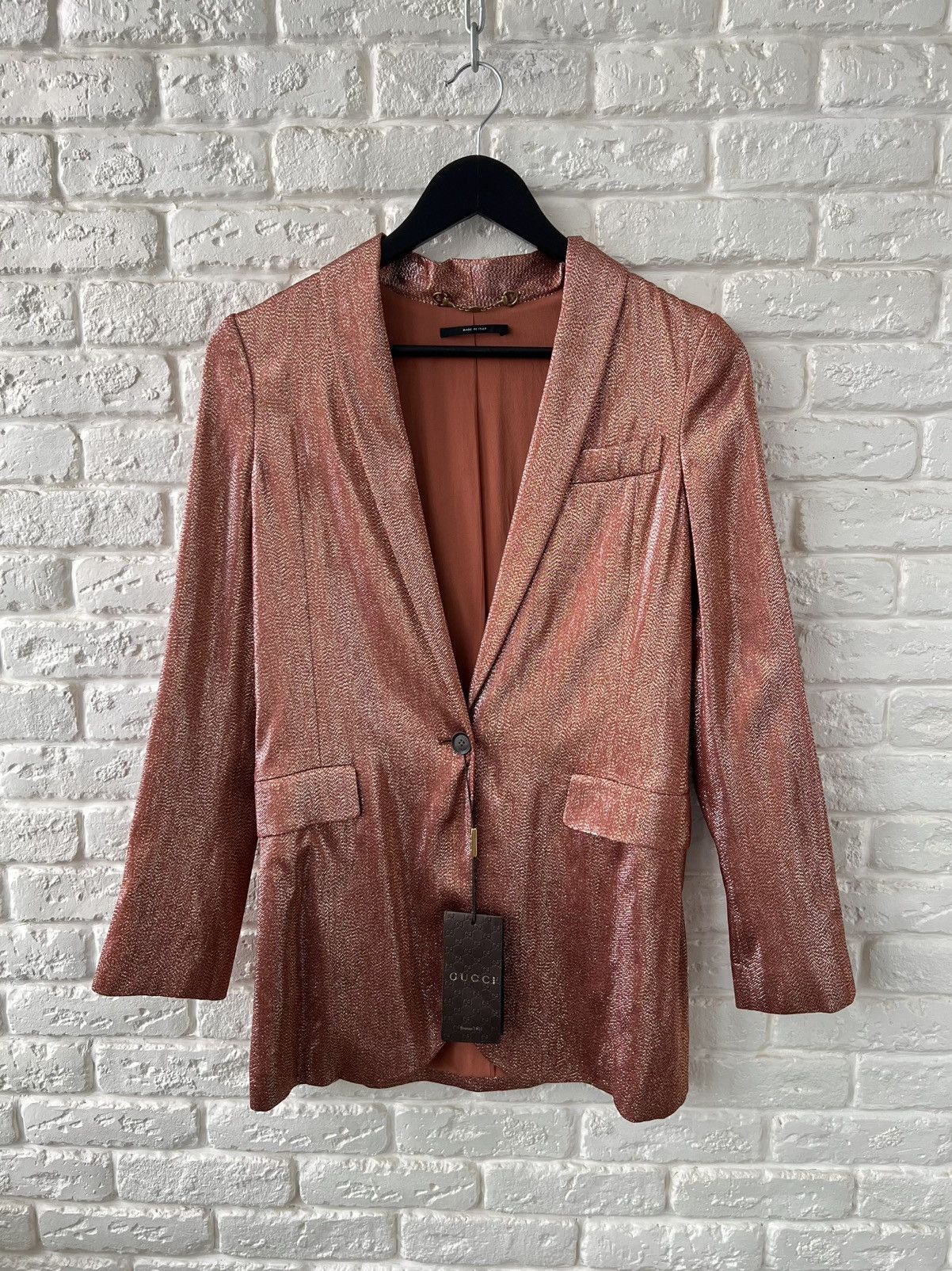 Gucci Gucci Iridescent Rust Liquid Silk Blazer Jacket Lightweight Size XS / US 0-2 / IT 36-38 - 1 Thumbnail