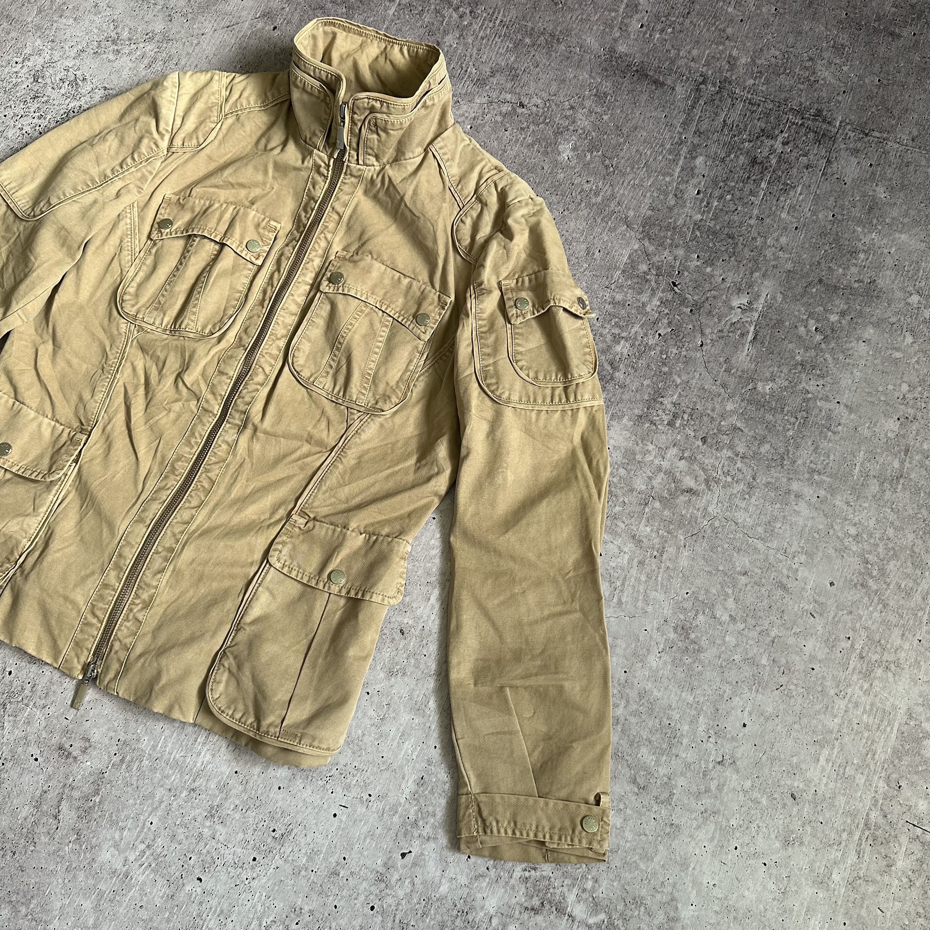 Moncler Moncler Avant Garde Denim Vintage y2k Beige Cargo Jacket Size M / US 6-8 / IT 42-44 - 2 Thumbnail