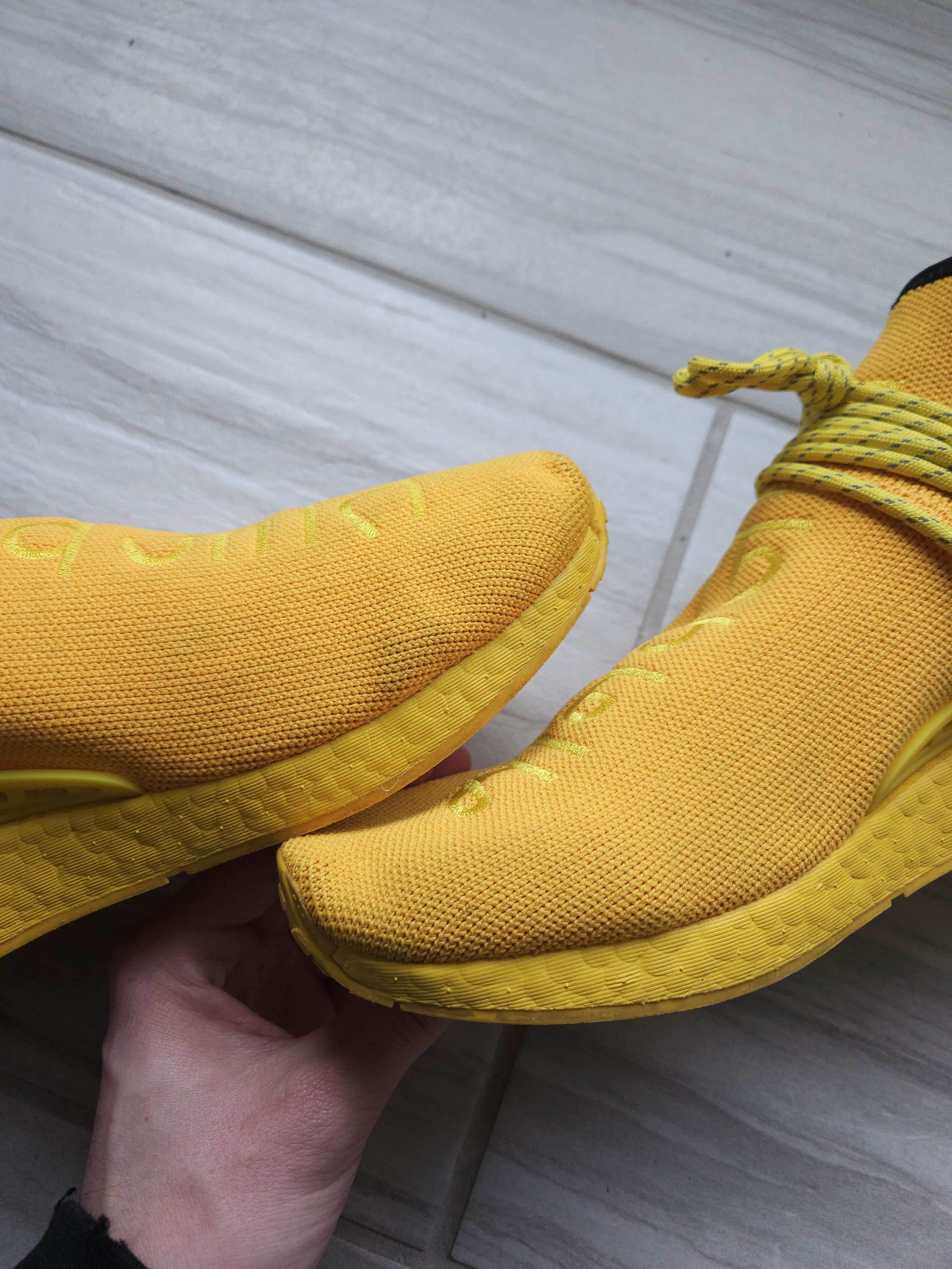 Adidas × Pharrell NMD Human Race Yellow Hindi Pack Sneakers Size US 11 / EU 44 - 9 Thumbnail