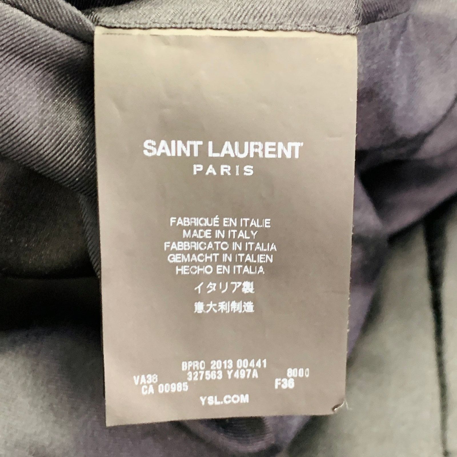 Saint Laurent Paris 4 Gold Black Polyester Blend Tuxedo Jacket Blazer Size S / US 4 / IT 40 - 7 Thumbnail