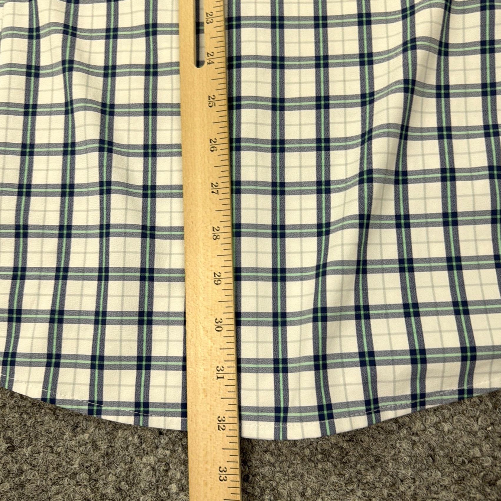 Mizzen+Main Mizzen+Main Shirt Mens 2XL White Green Blue Plaid Leeward Trim Fit Button Down Size US XXL / EU 58 / 5 - 6 Thumbnail