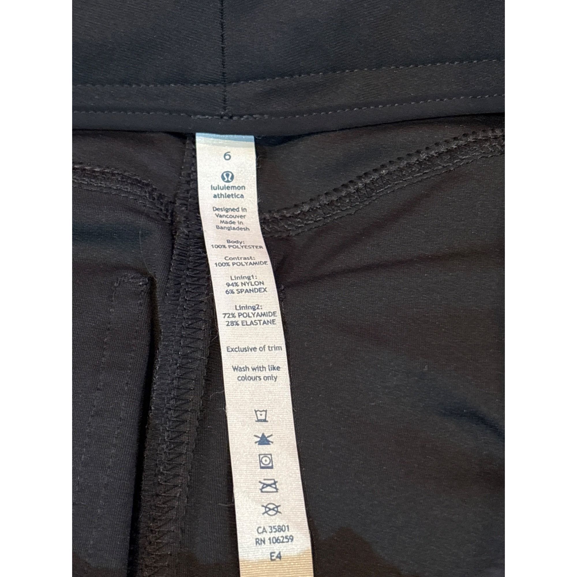 Lululemon Lululemon Womens Black Stretch Pants With Zippered Pocket & Size 28" / US 6 / IT 42 - 3 Thumbnail