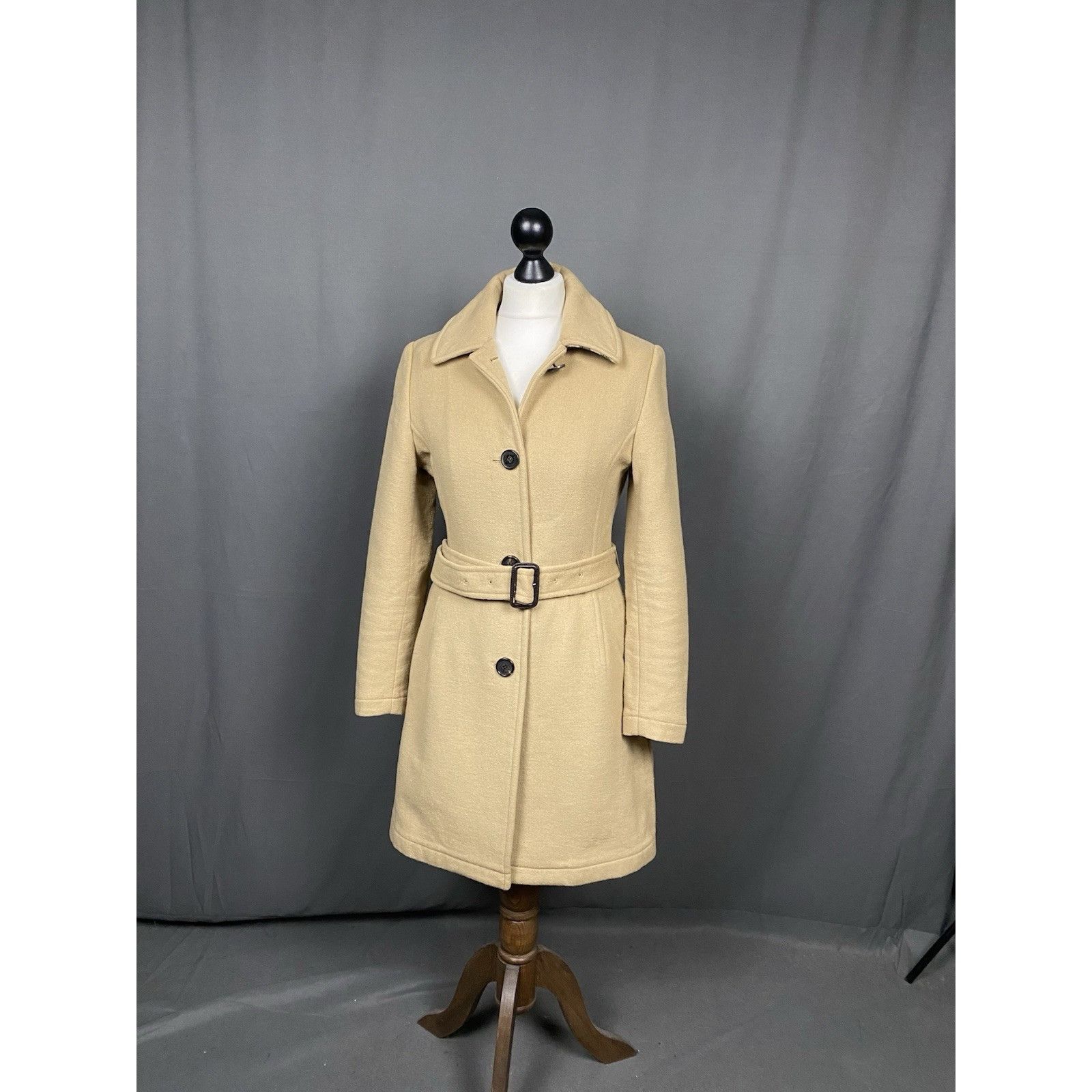 Burberry Burberry Women's Beige Wool Belted Trench Coat Size 40 Size S / US 4 / IT 40 - 3 Thumbnail