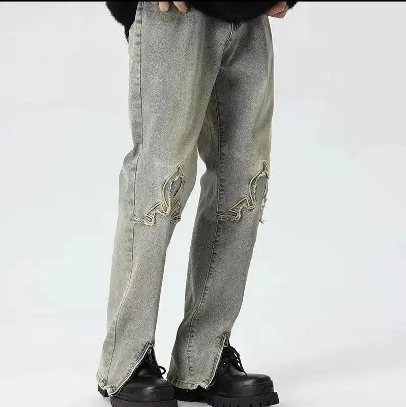 Japanese Brand Patchwork streetwear, vintage blue jeans Size US 32 / EU 48 - 4 Thumbnail