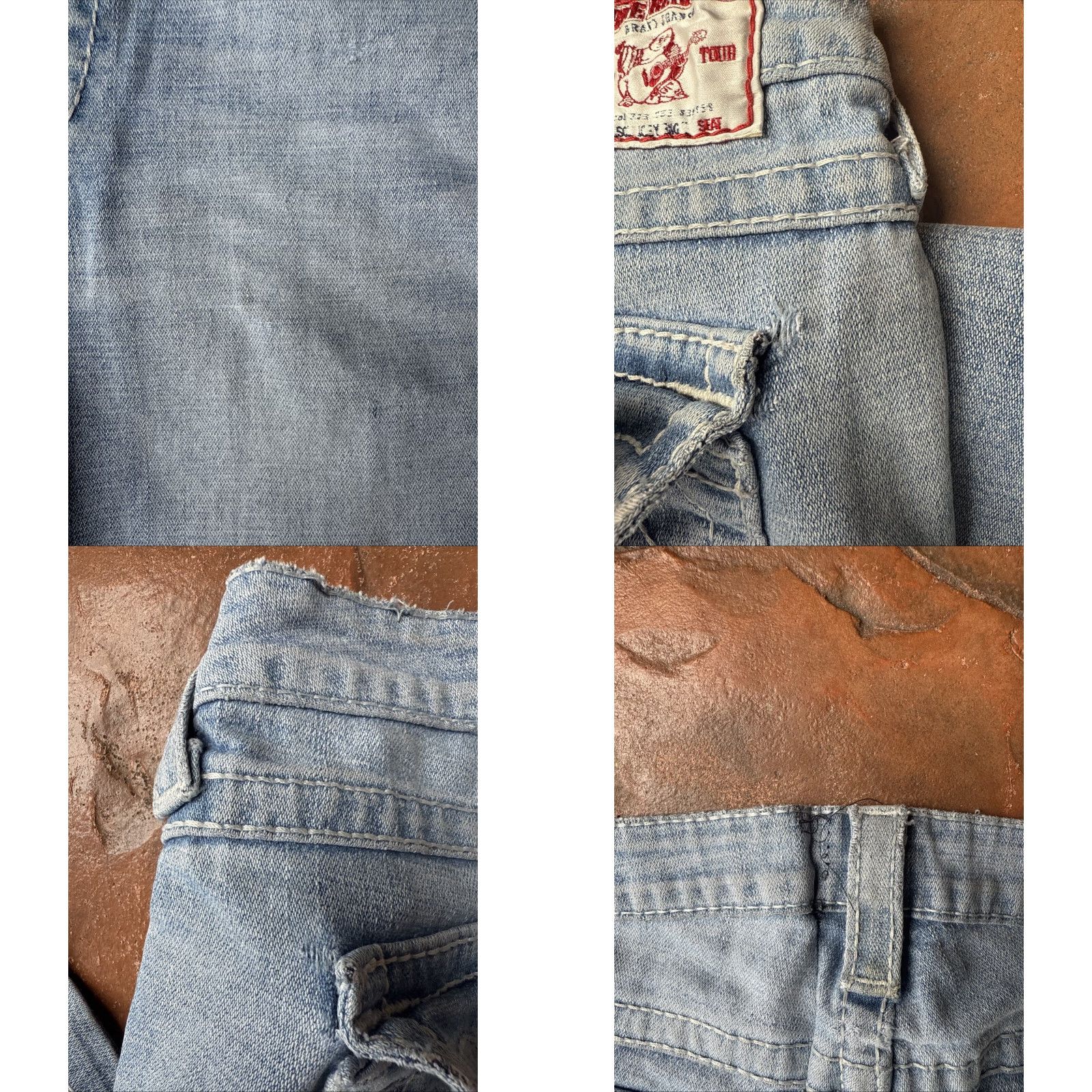 True Religion True Religion Joey Big T Bootcut Flare Jeans Womens 32x30 Blue 5-Pocket Denim Cotton Blend Hip Hop Grunge Biker Gothic 90s Mens Womens Boys Girls Size 24" / US 00 / IT 34 - 8 Thumbnail