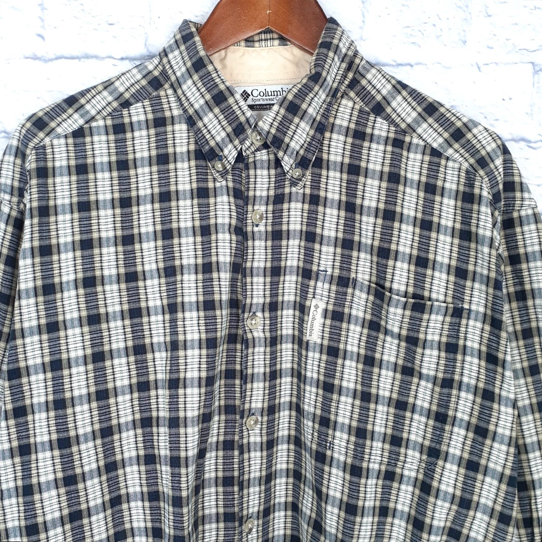 Vintage Columbia Long Sleeve Button Down Shirt Mens Large Brown Plaid Size US L / EU 52-54 / 3 - 2 Thumbnail