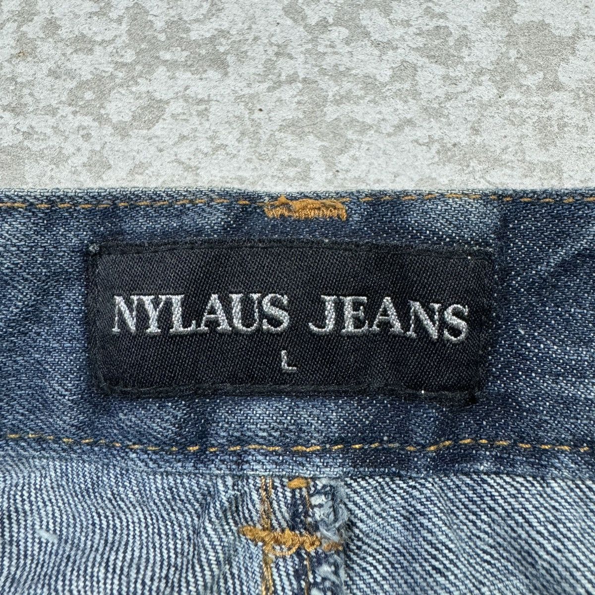 14th Addiction × If Six Was Nine × Japanese Brand Nylaus Distressed Double Waist Jeans Size US 30 / EU 46 - 11 Thumbnail