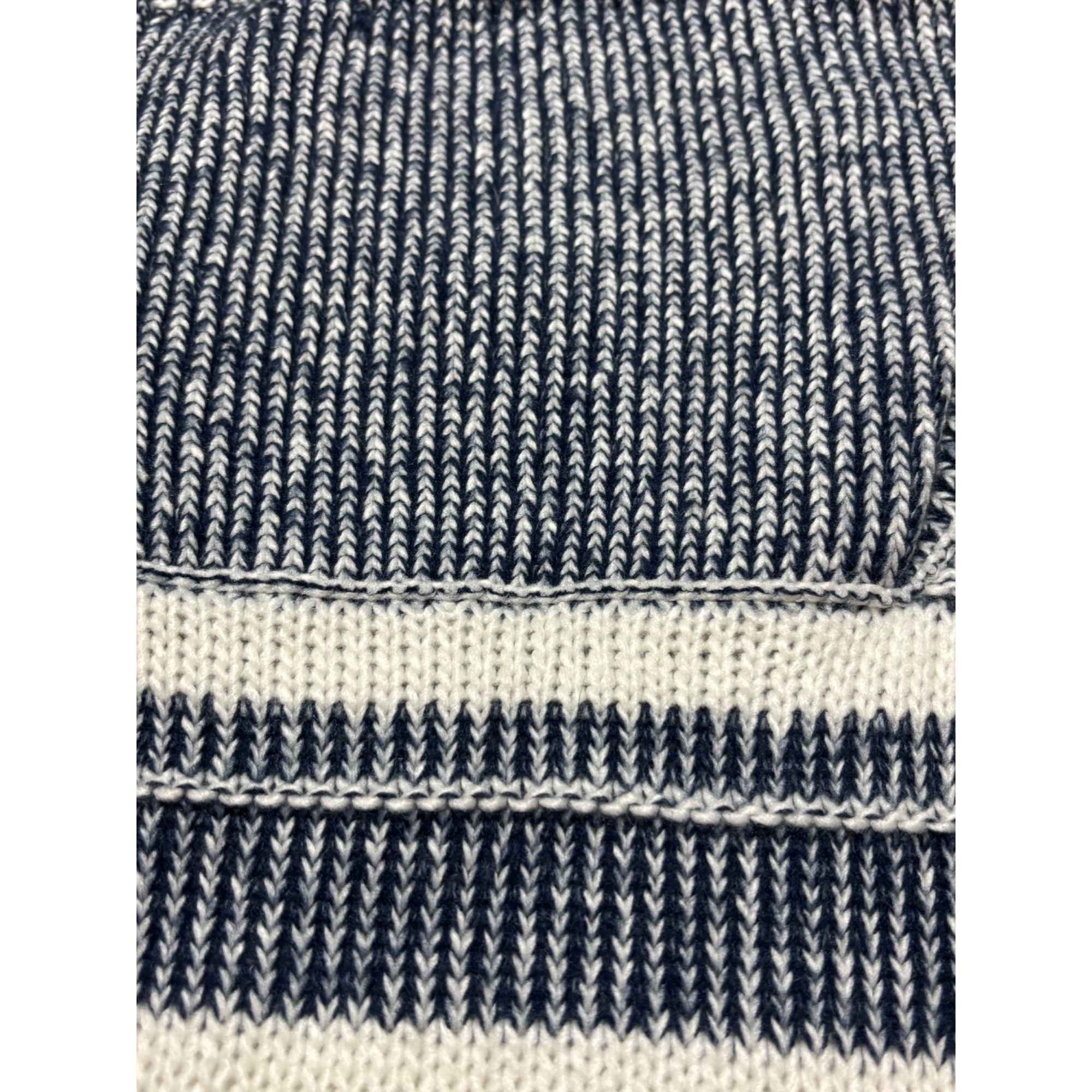 Other Striped Fringe Women Cowl Neck Poncho Navy Cream OS Cottagec Size ONE SIZE - 7 Thumbnail