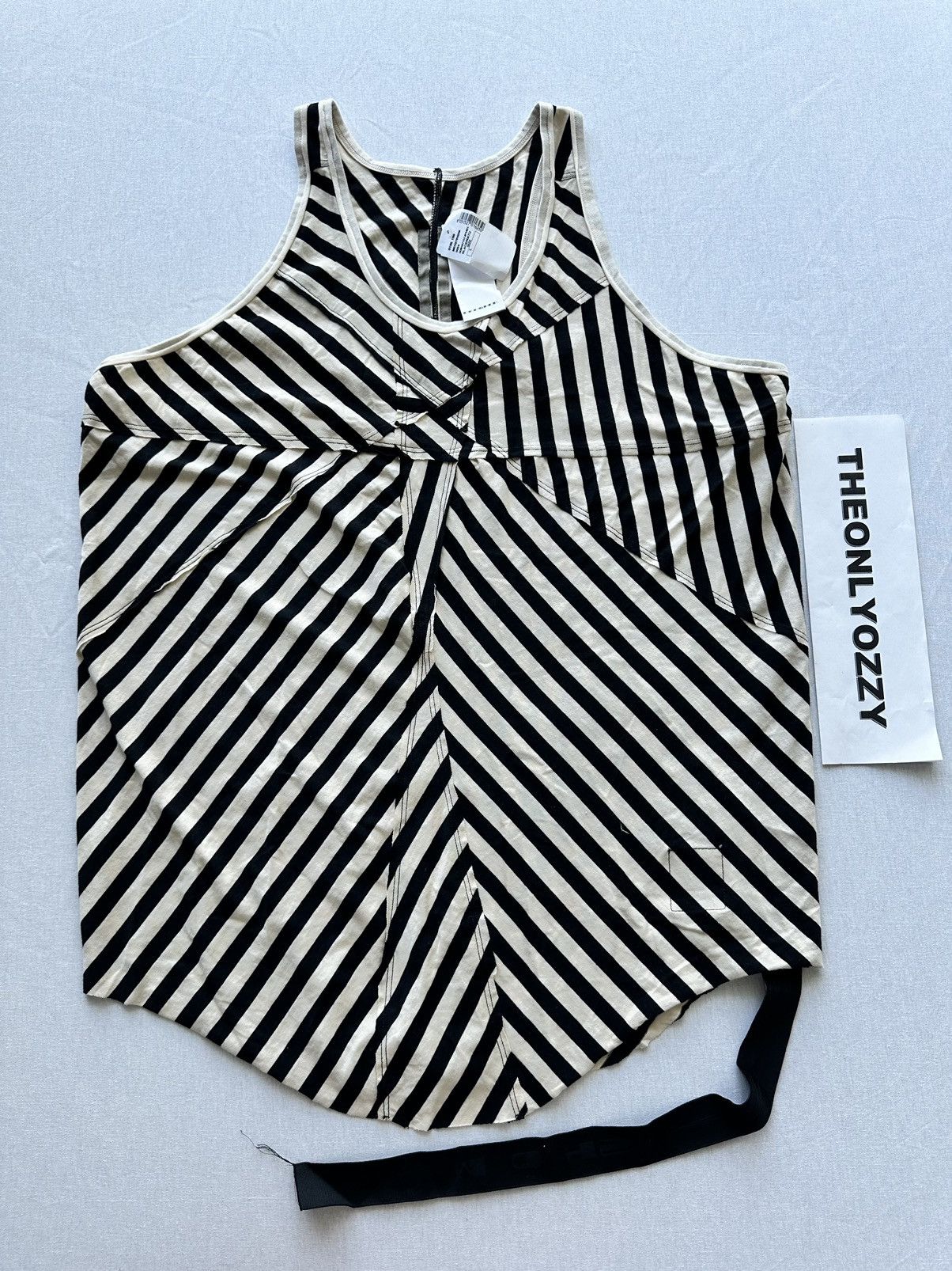 image of Rick Owens Drkshdw Striped Crewneck Tank Top Size Large in Black, Men's