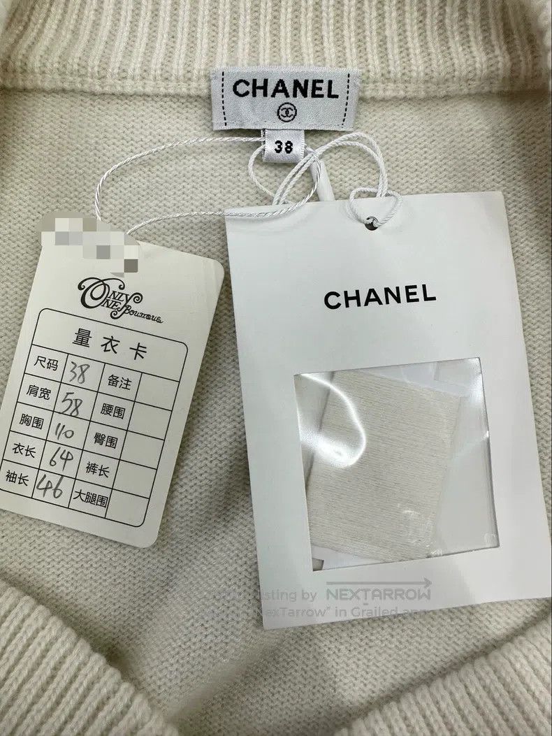 Chanel Chanel White chain cashmere sweater Size XS / US 0-2 / IT 36-38 - 5 Thumbnail