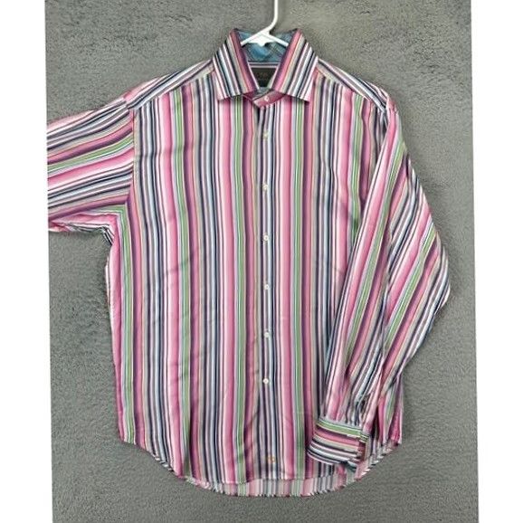 Vintage TD Thomas Dean Shirt Mens Medium Striped Button Down Size US M / EU 48-50 / 2 - 3 Thumbnail