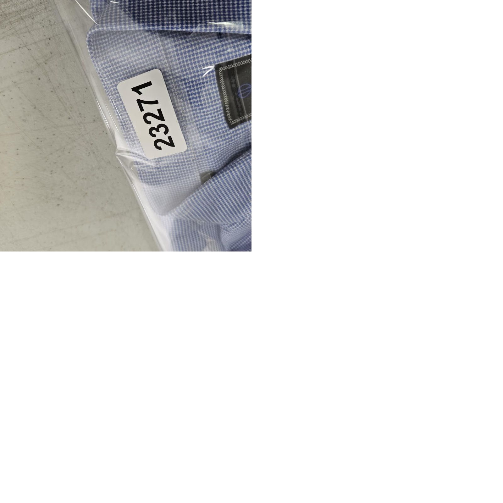 David Donahue David Donahue Shirt Mens 17.5 Blue Houndstooth Cotton Button Front Size 48R - 9 Thumbnail