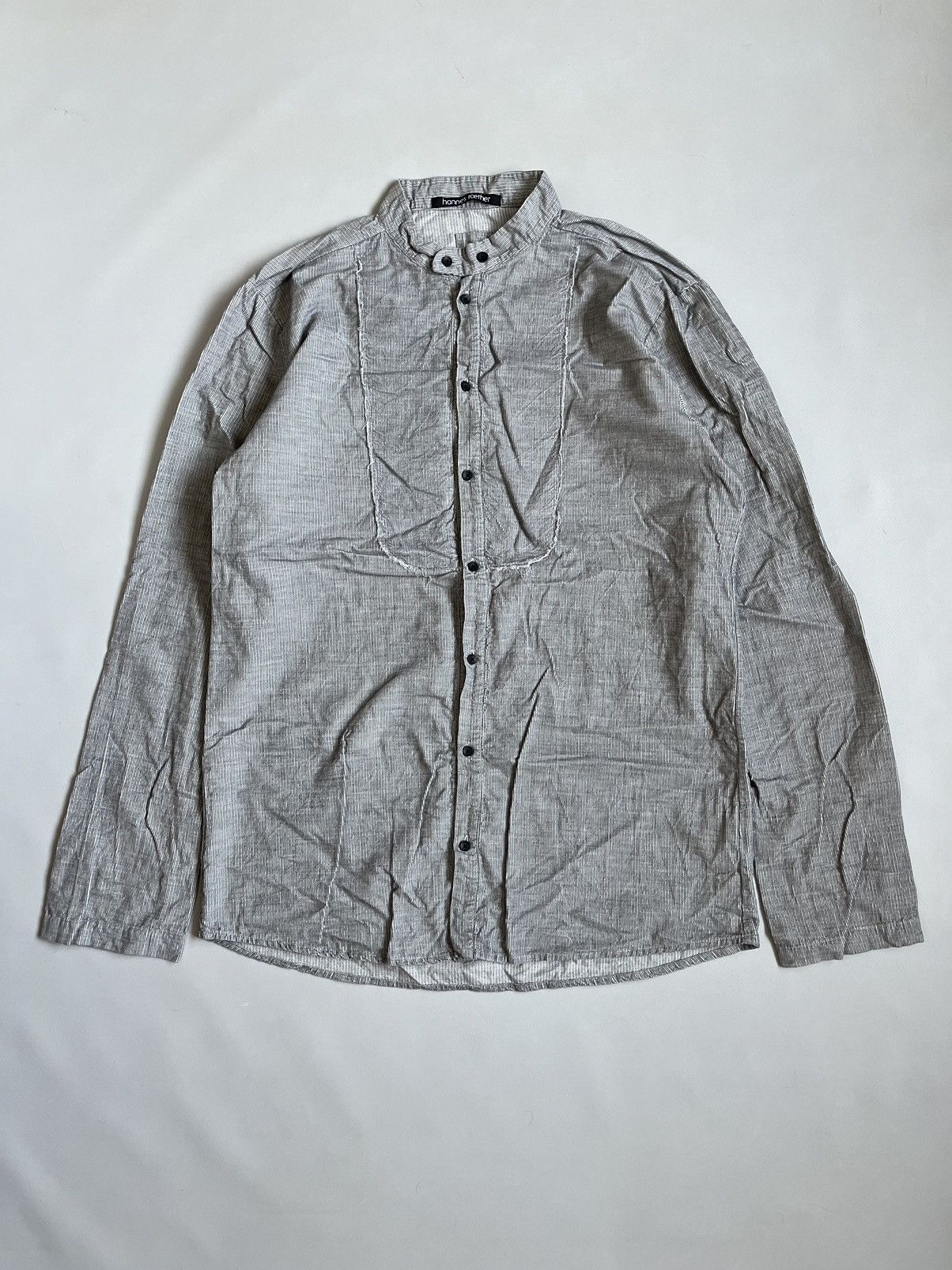 Dries Van Noten Hannes Roether Men Grey Corduroy Avant Garde Button Up Shirt Size US L / EU 52-54 / 3 - 1 Thumbnail