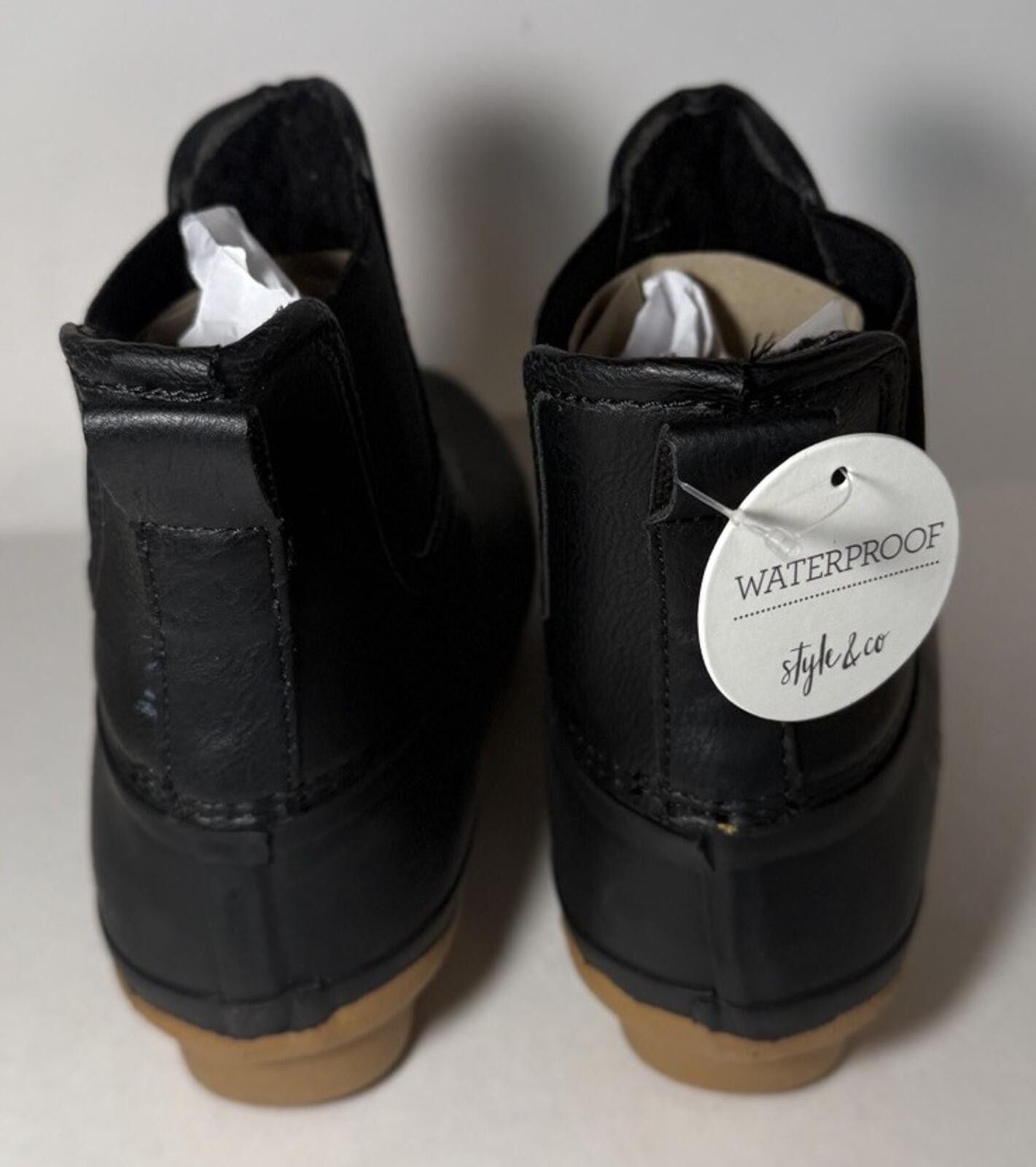 Style & Co Style & Co. Harlii Faux Leather Pull-on Ankle Boots Black Size US 6 / IT 36 - 2 Thumbnail