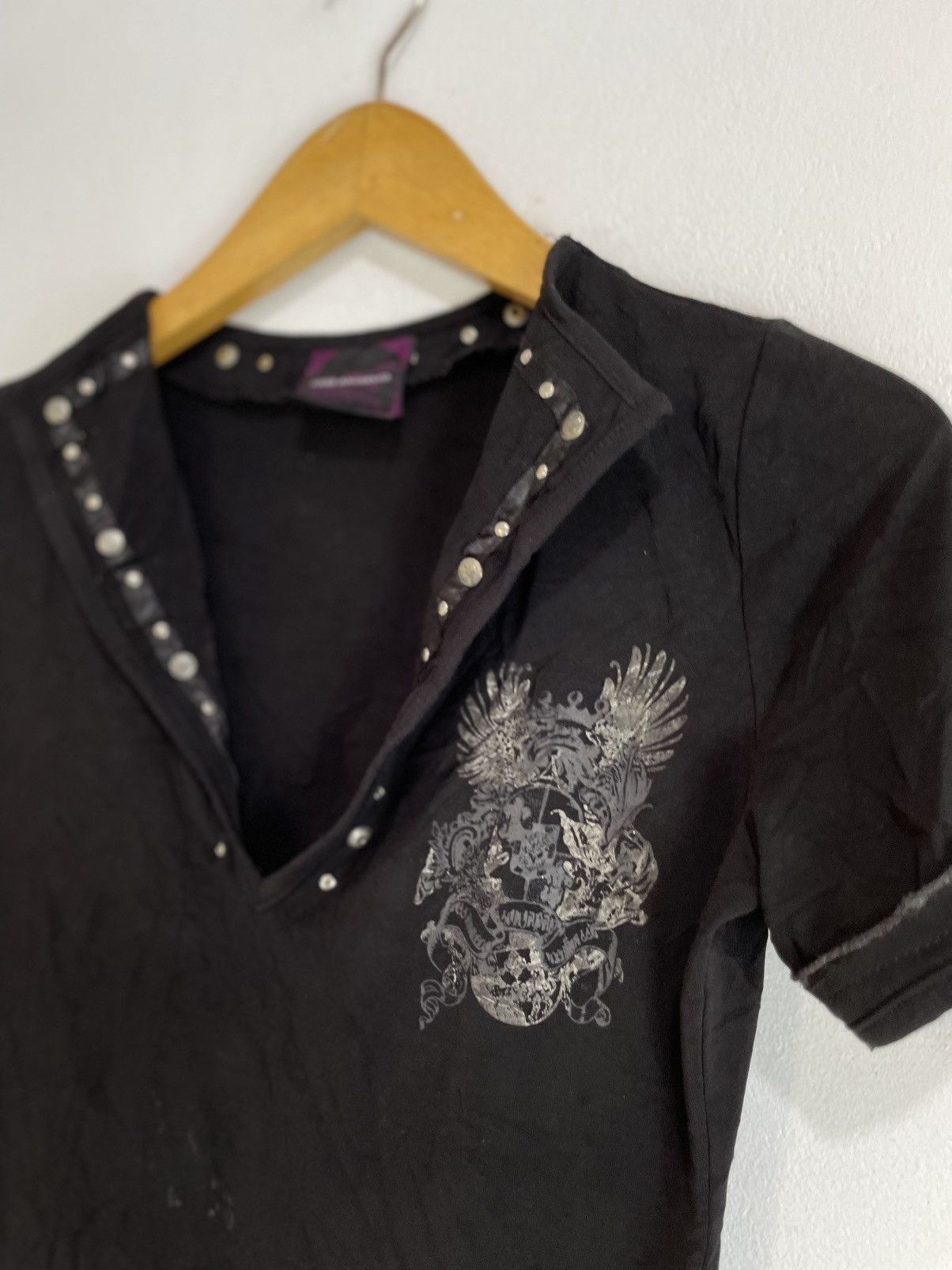 If Six Was Nine Sick Ozz Angelo Studded Poem Gothic Punks Rock Tees Top Size S / US 4 / IT 40 - 3 Thumbnail