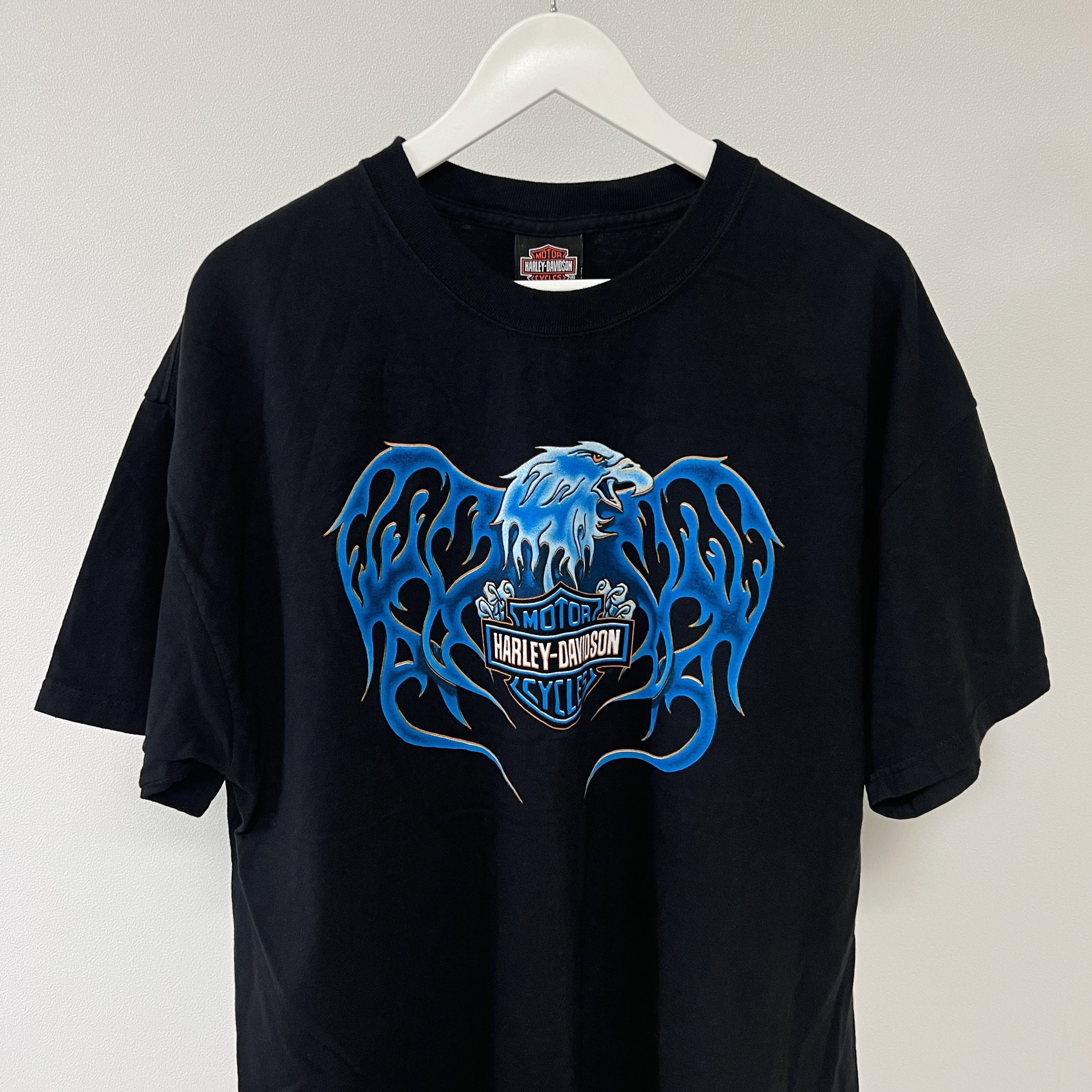 Harley Davidson Harley Davidson 2005 Blue Flame Hawk T-shirt Size US XL / EU 56 / 4 - 3 Thumbnail