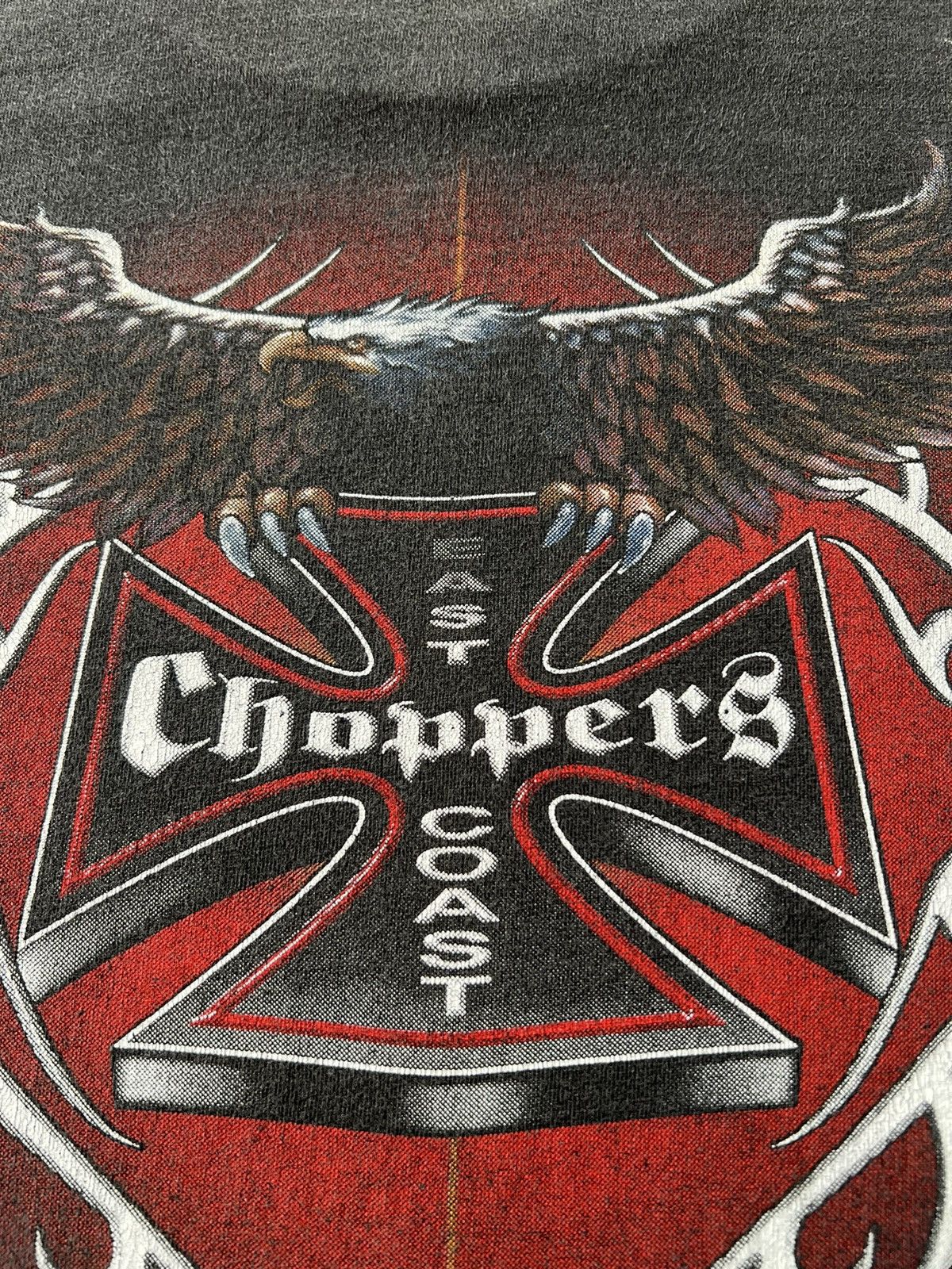 Vintage Vintage 90s East Coast Choppers Biker Moto Black T-shirt Size US XL / EU 56 / 4 - 14 Thumbnail
