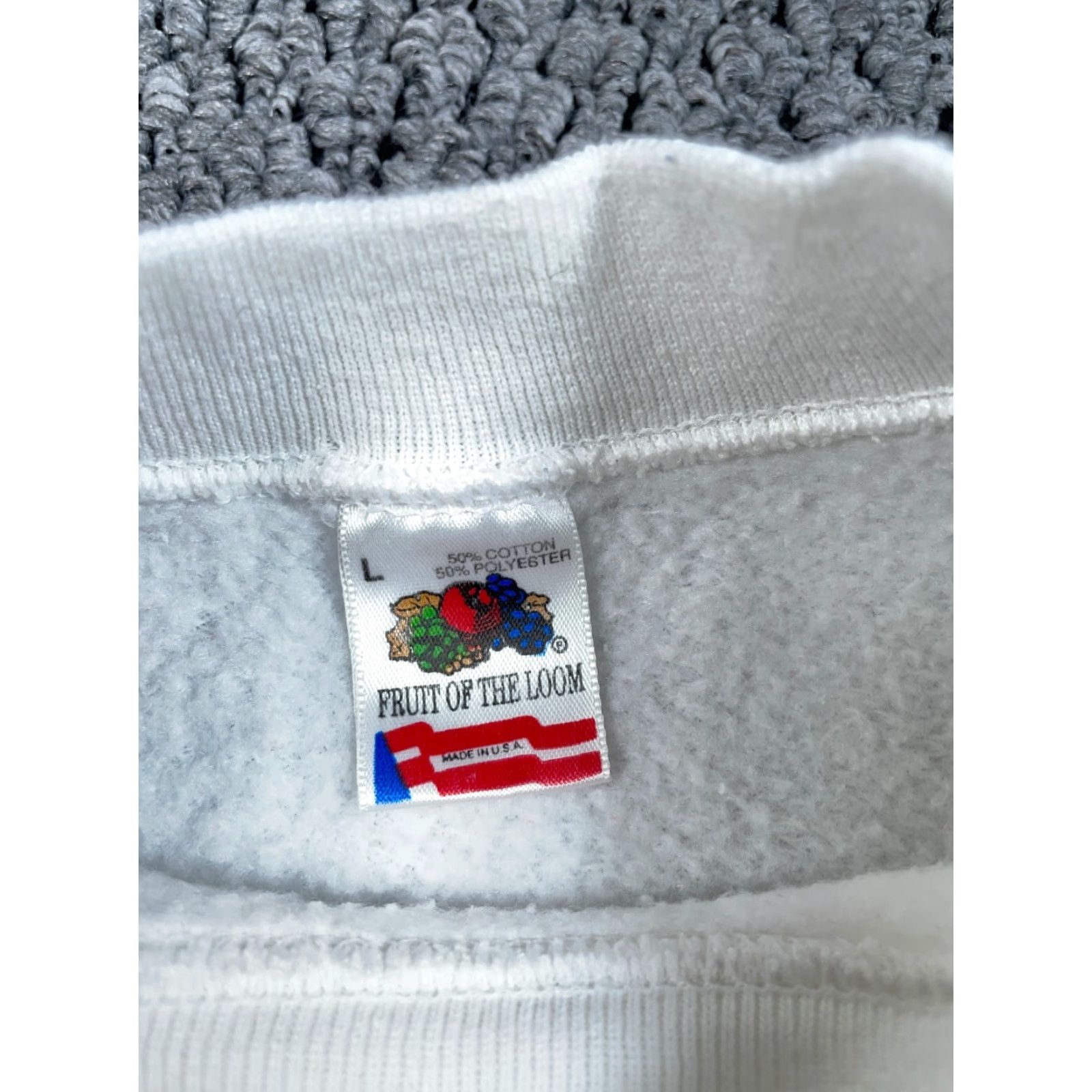 Fruit Of The Loom VINTAGE VTG Western Country Hat Lady Print Sweatshirt Adult Large White Bejeweled Size L / US 10 / IT 46 - 3 Thumbnail
