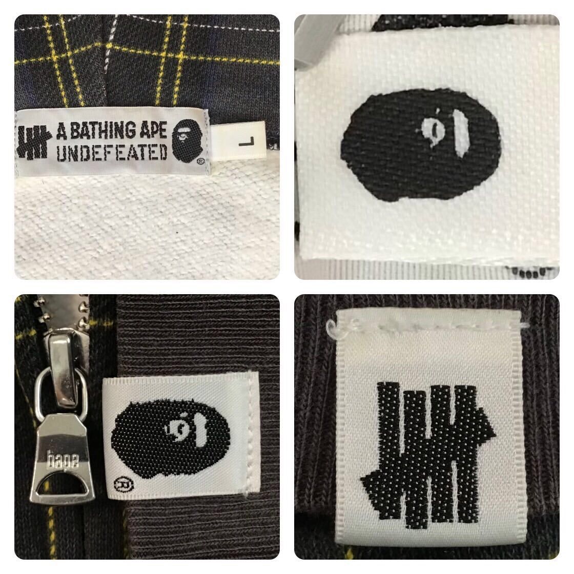 Bape × Undefeated BAPE × Undefeated Check shark full zip hoodie a bathing ape Size US L / EU 52-54 / 3 - 8 Thumbnail