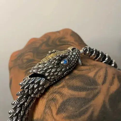 Jewelry 22cm Length 3D Medusa Rattlesnake Handmade Bracelet Size ONE SIZE - 4 Thumbnail