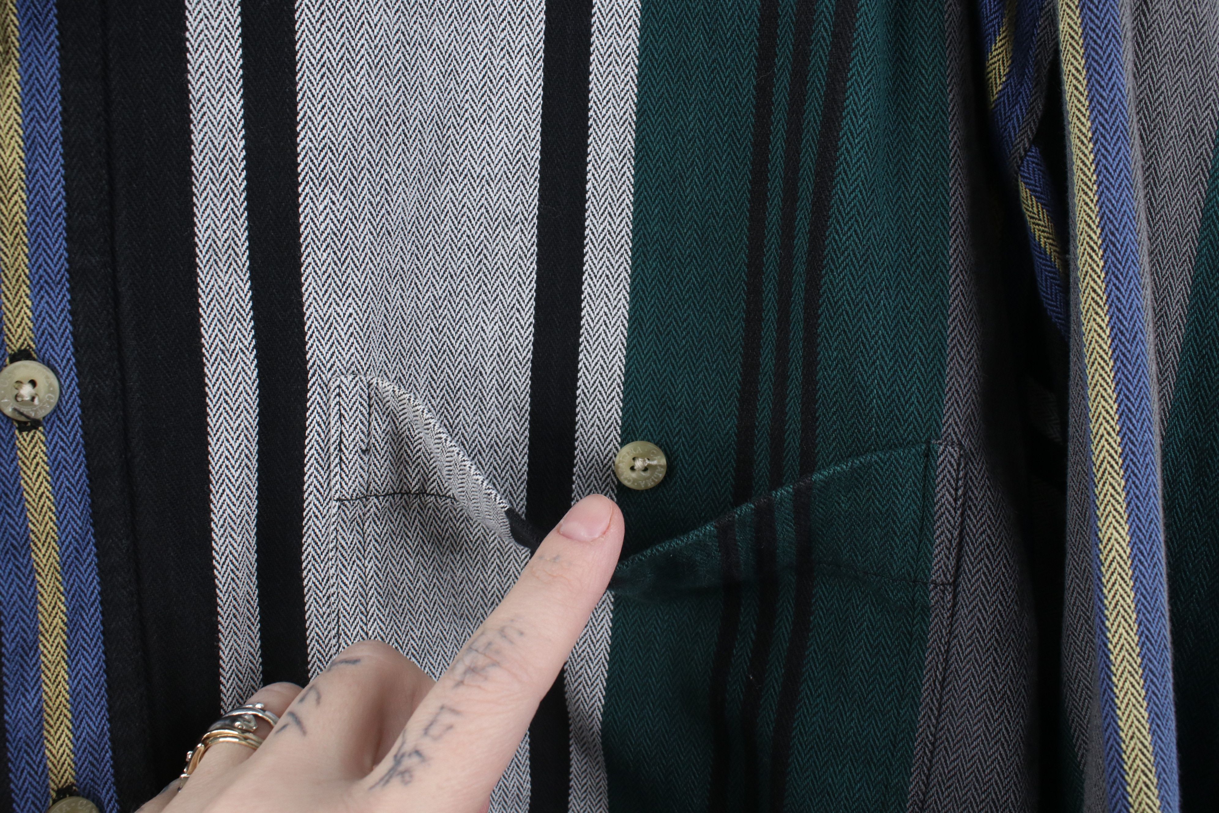 Vintage Vintage 90s Streetwear Herringbone Flannel Button Down Shirt Size US L / EU 52-54 / 3 - 7 Thumbnail