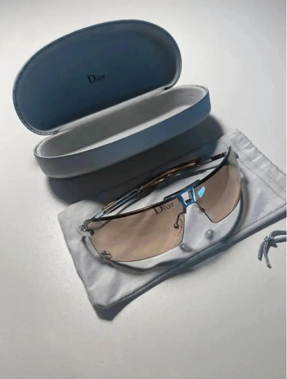 Dior × John Galliano × Vintage DIOR Sunglasses Rimless Shield Wrap Sport Stunt Galliano Era Size ONE SIZE - 2 Thumbnail