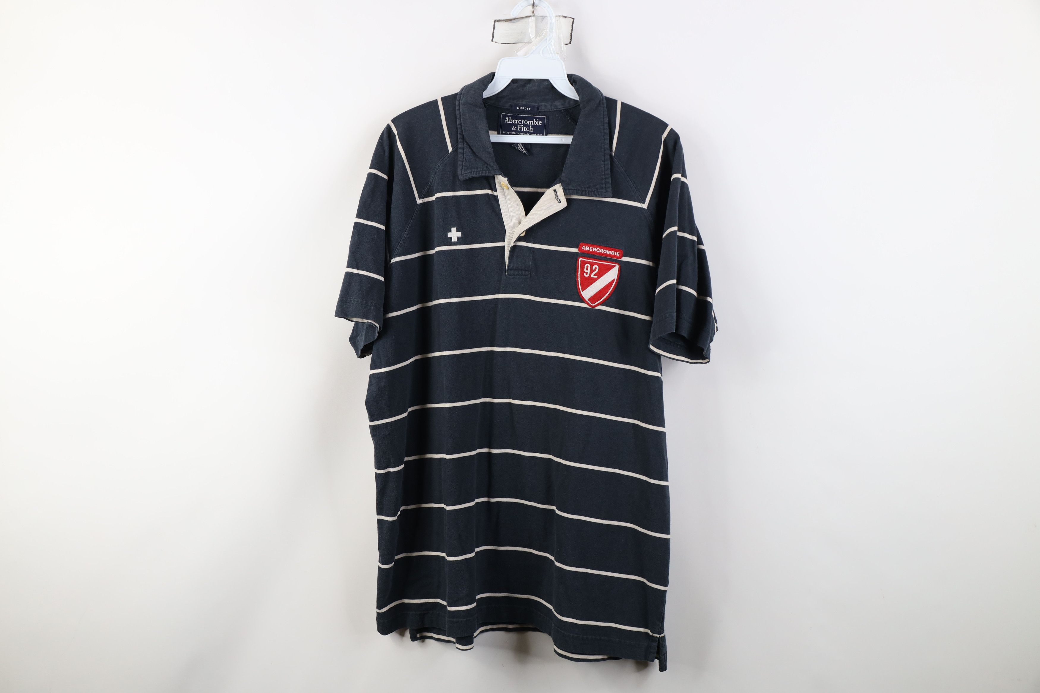Abercrombie & Fitch Vintage 90s Y2K Abercrombie & Fitch Shield Rugby Polo Shirt Size US XL / EU 56 / 4 - 1 Thumbnail
