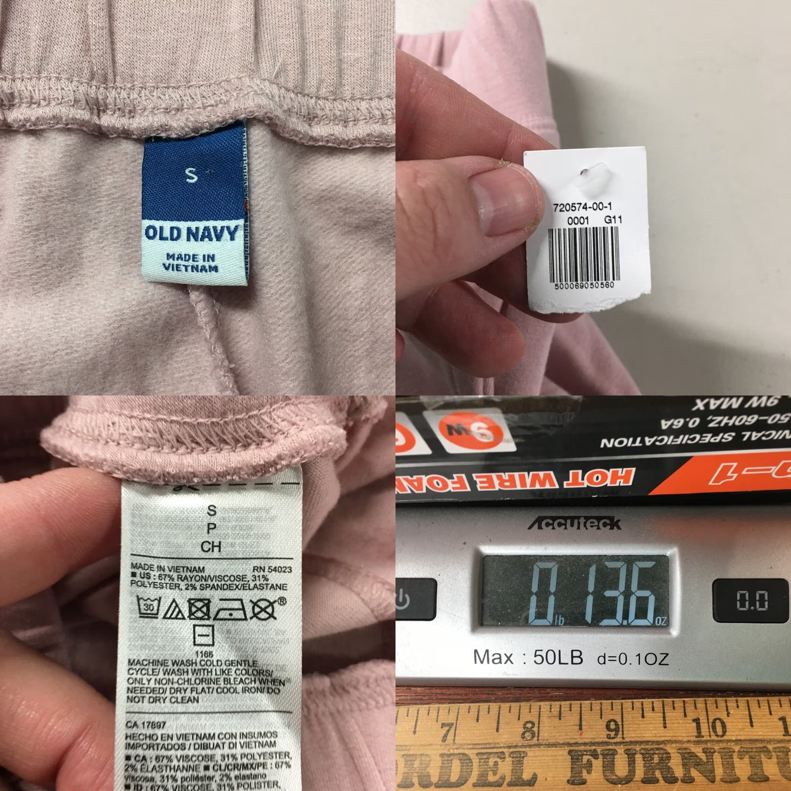Old Navy Old Navy Women's Pink Wide-Leg Pants High Rise Elastic Waist Pockets NEW Small Size 28" / US 6 / IT 42 - 9 Thumbnail