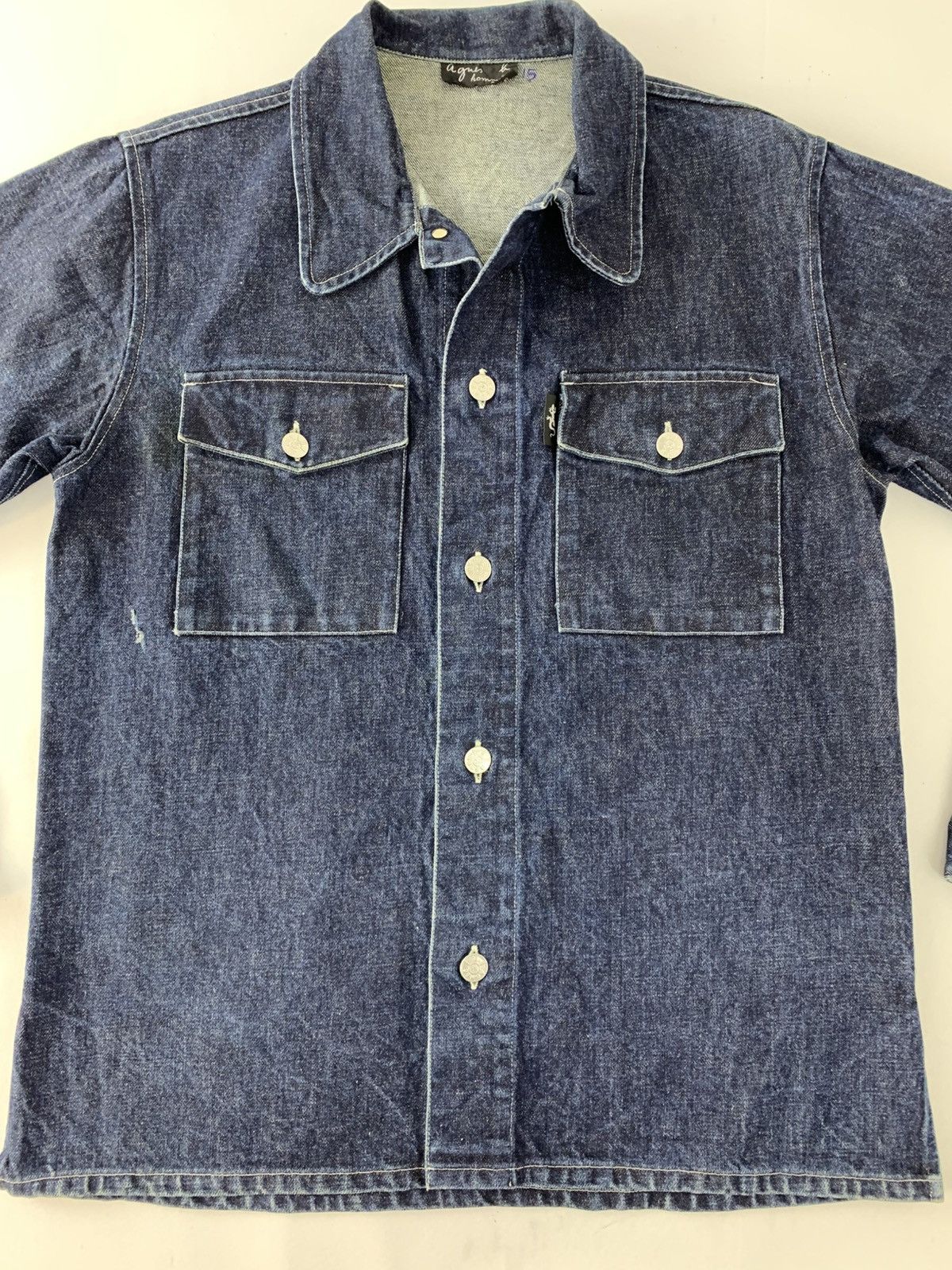 agnes b. 90s Agnes B Homme Type 2 Blue Indigo Trucker Western Jacket Size US S / EU 44-46 / 1 - 3 Thumbnail