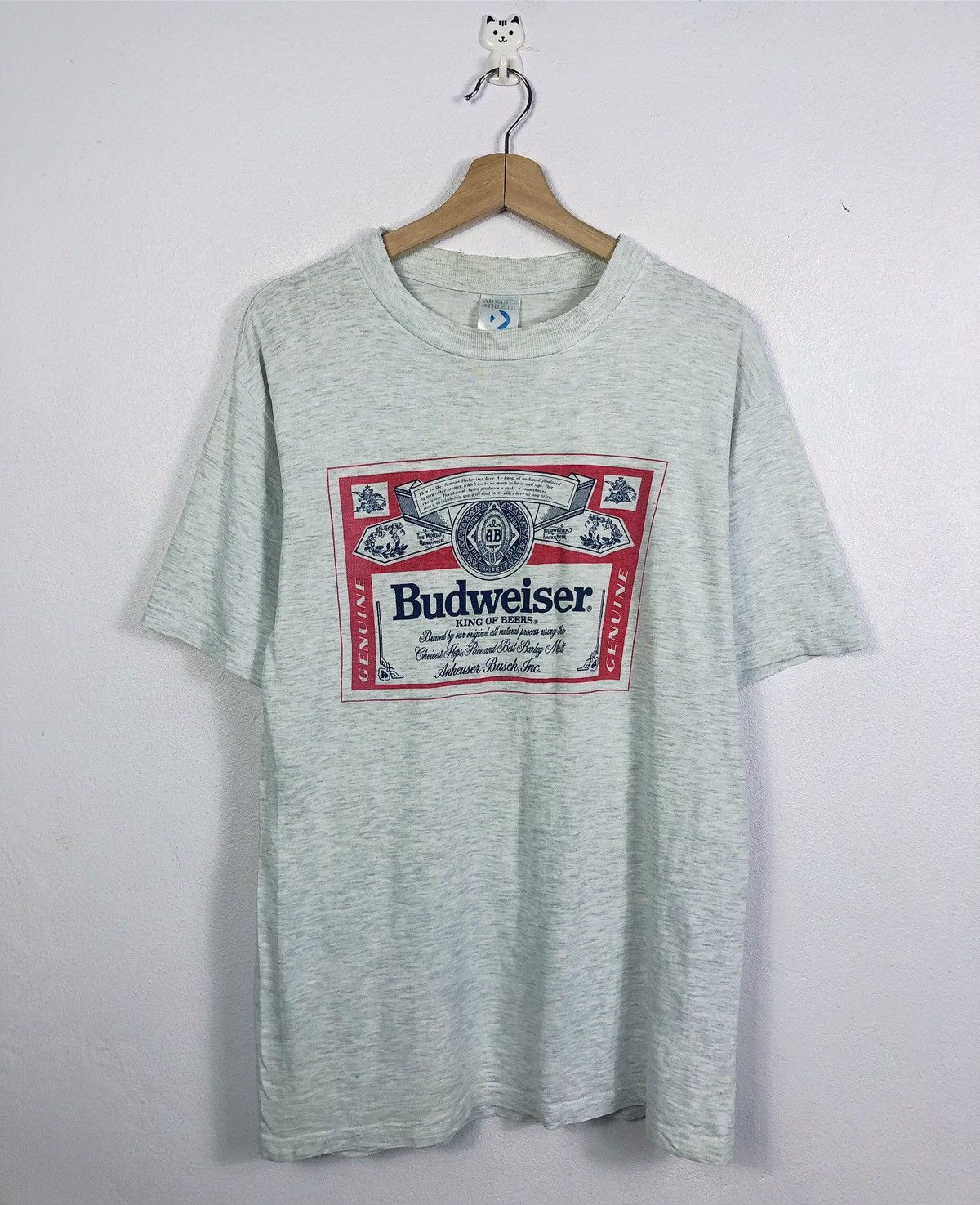 image of Budweiser Tee Made In Usa in Grey, Men's (Size Medium)