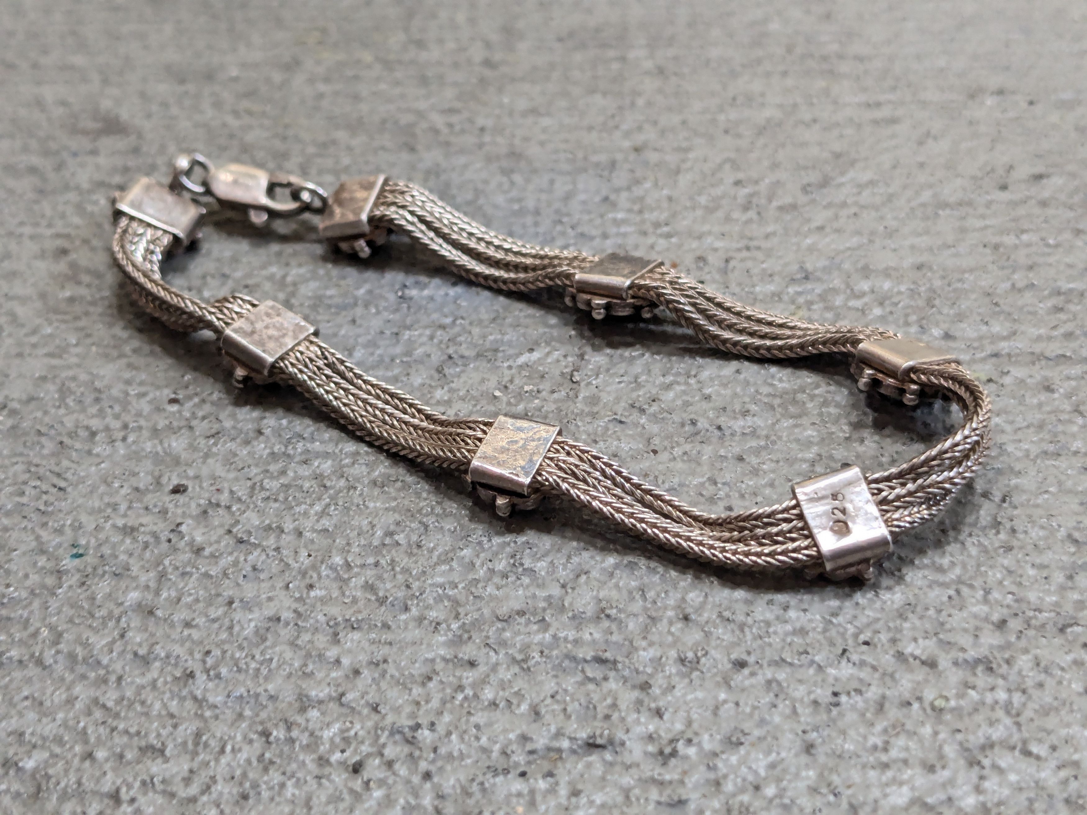 Jewelry Vintage Sterling Silver Bracelet Mesh Chain 7.25 Size ONE SIZE - 12 Thumbnail