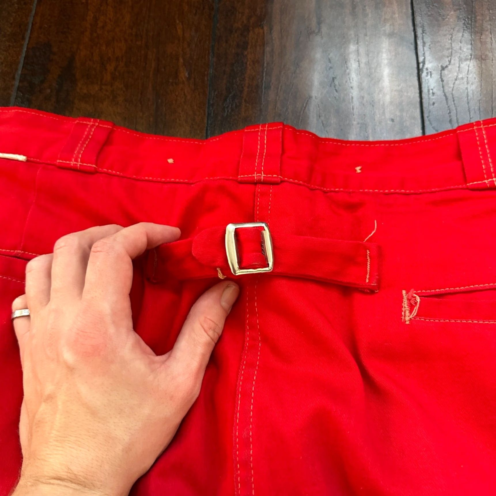 Vintage VINTAGE VTG Buckleback Red Layer Pants Mens Red Quilted Rockabilly 60s 70s Winter Size US 30 / EU 46 - 3 Thumbnail