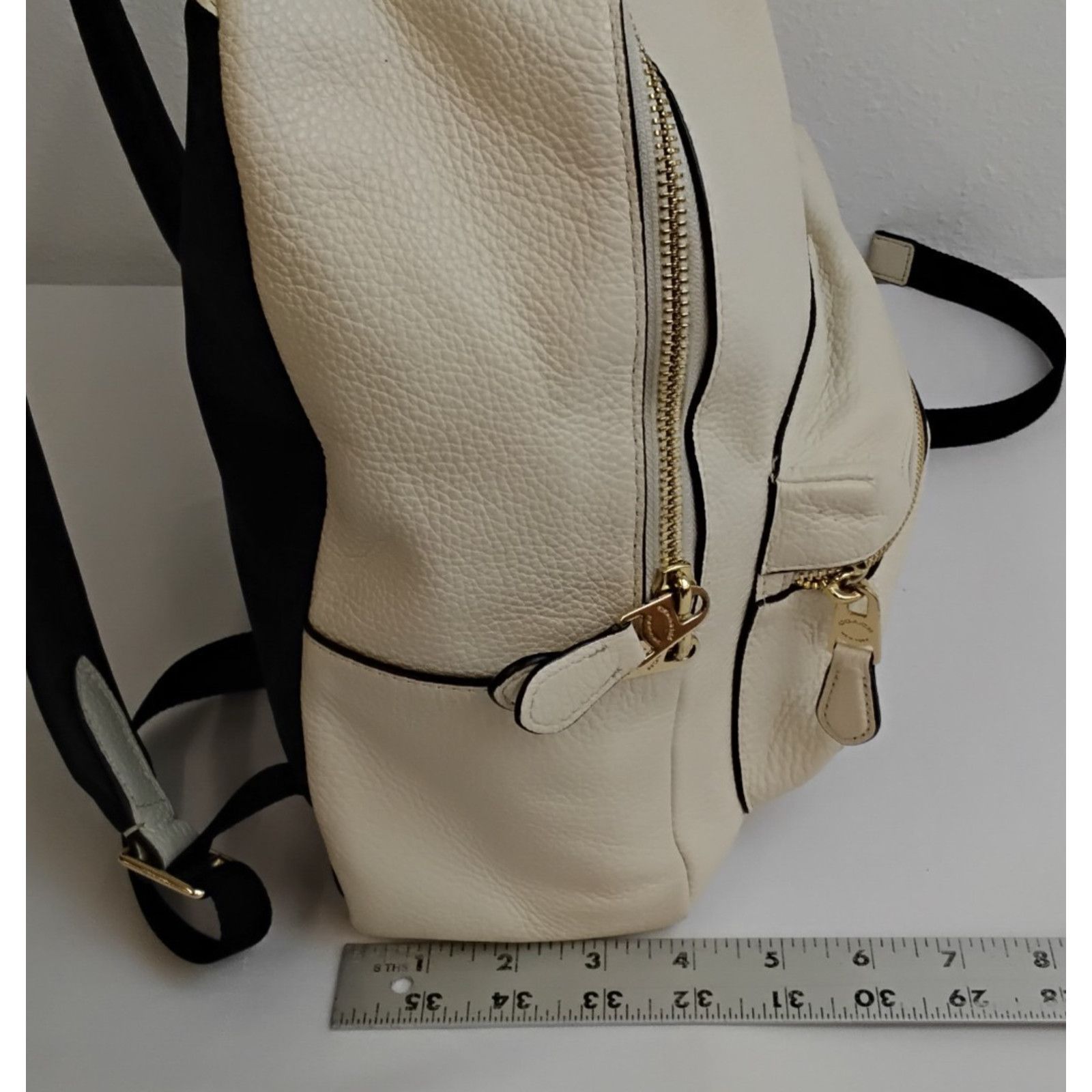 Coach Coach Charlie Mini Backpack Cream Pebbled Leather Black Trim Size ONE SIZE - 15 Thumbnail