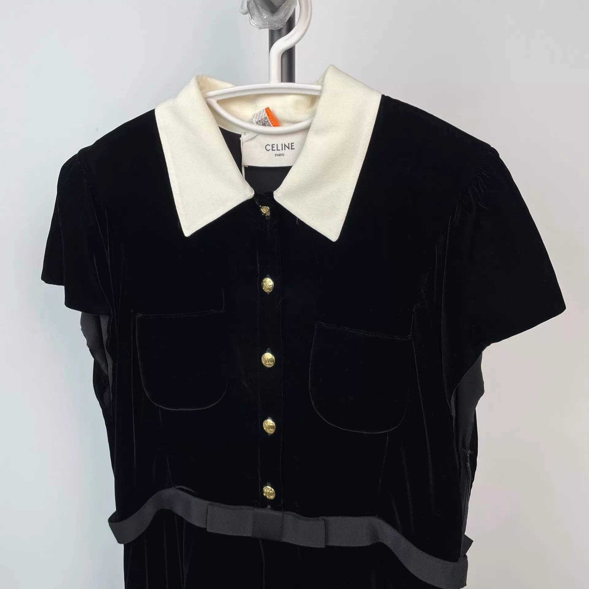 Celine Celine Women's Velvet Dress Size 42 260211CM1HQ39 Size M / US 6-8 / IT 42-44 - 9 Thumbnail