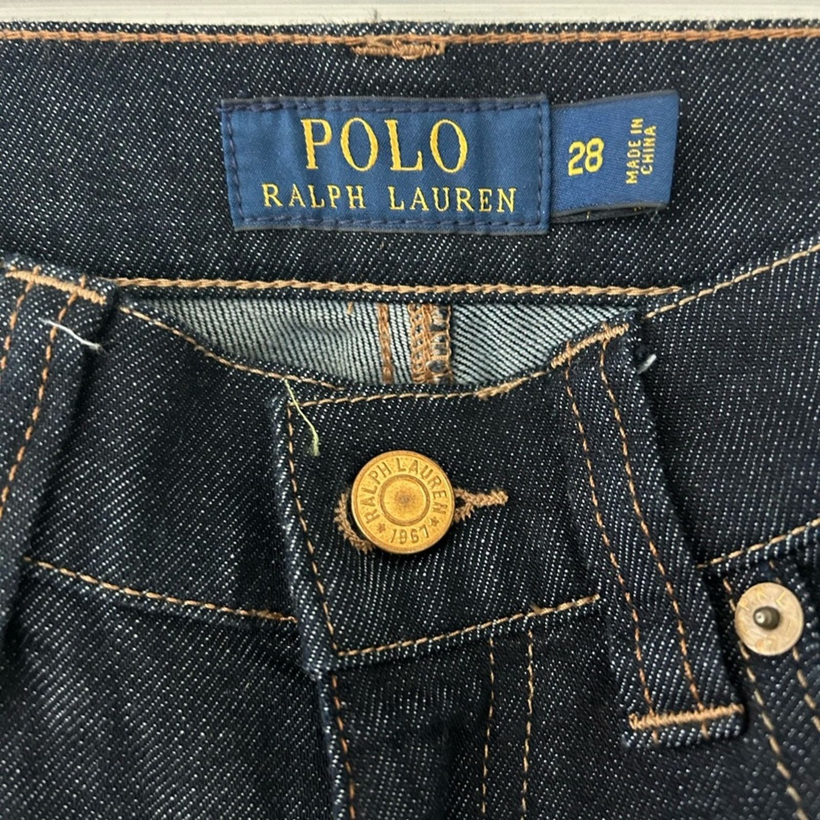 Polo Ralph Lauren Ralph Lauren dark denim with leather & zippers at ankle 28 Size 28" / US 6 / IT 42 - 8 Thumbnail