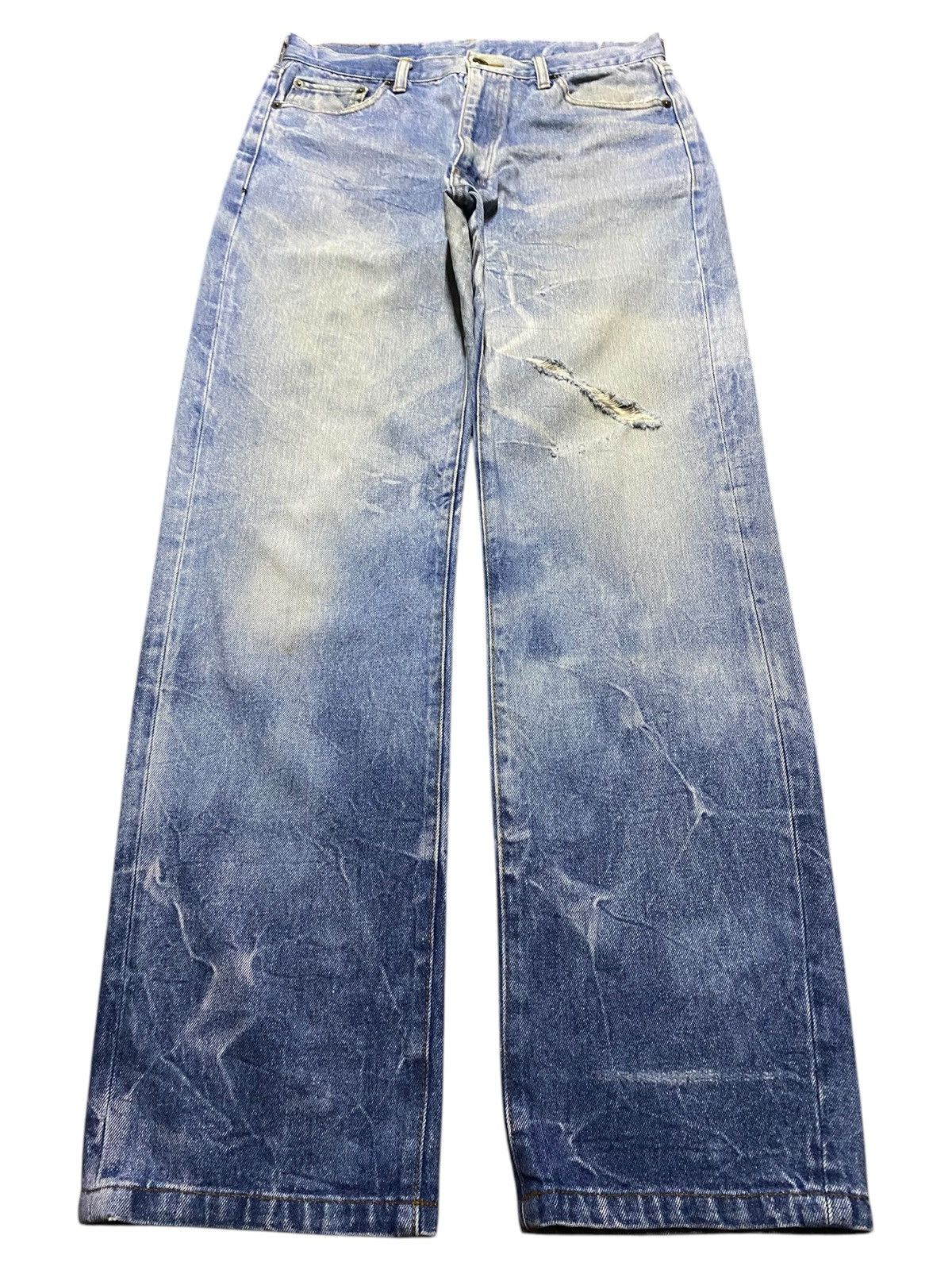 Japanese Brand Vintage Japanese Brand Bleach Distressed Loose Jeans Size US 31 - 1 Thumbnail