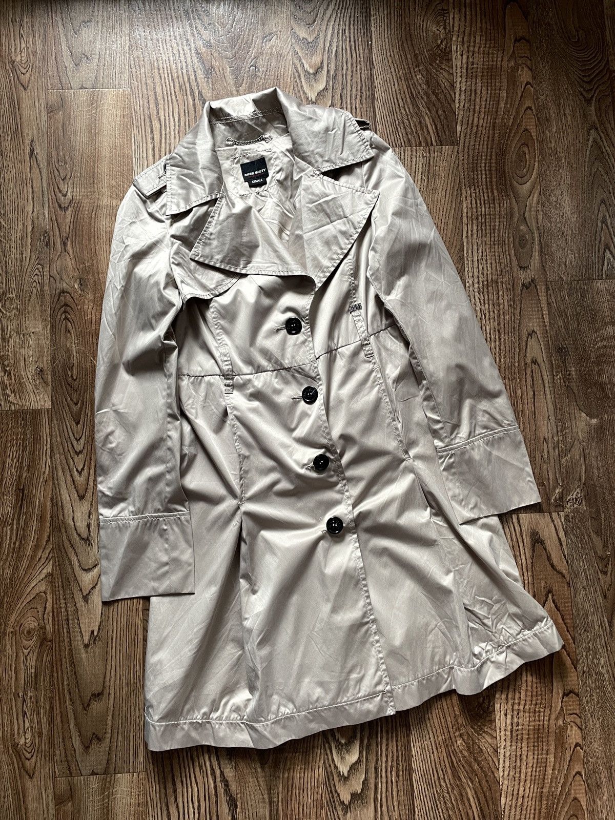 Miss Sixty Vintage Miss Sixty collection Light Trench Coat Long Jacket Size XS / US 0-2 / IT 36-38 - 2 Thumbnail