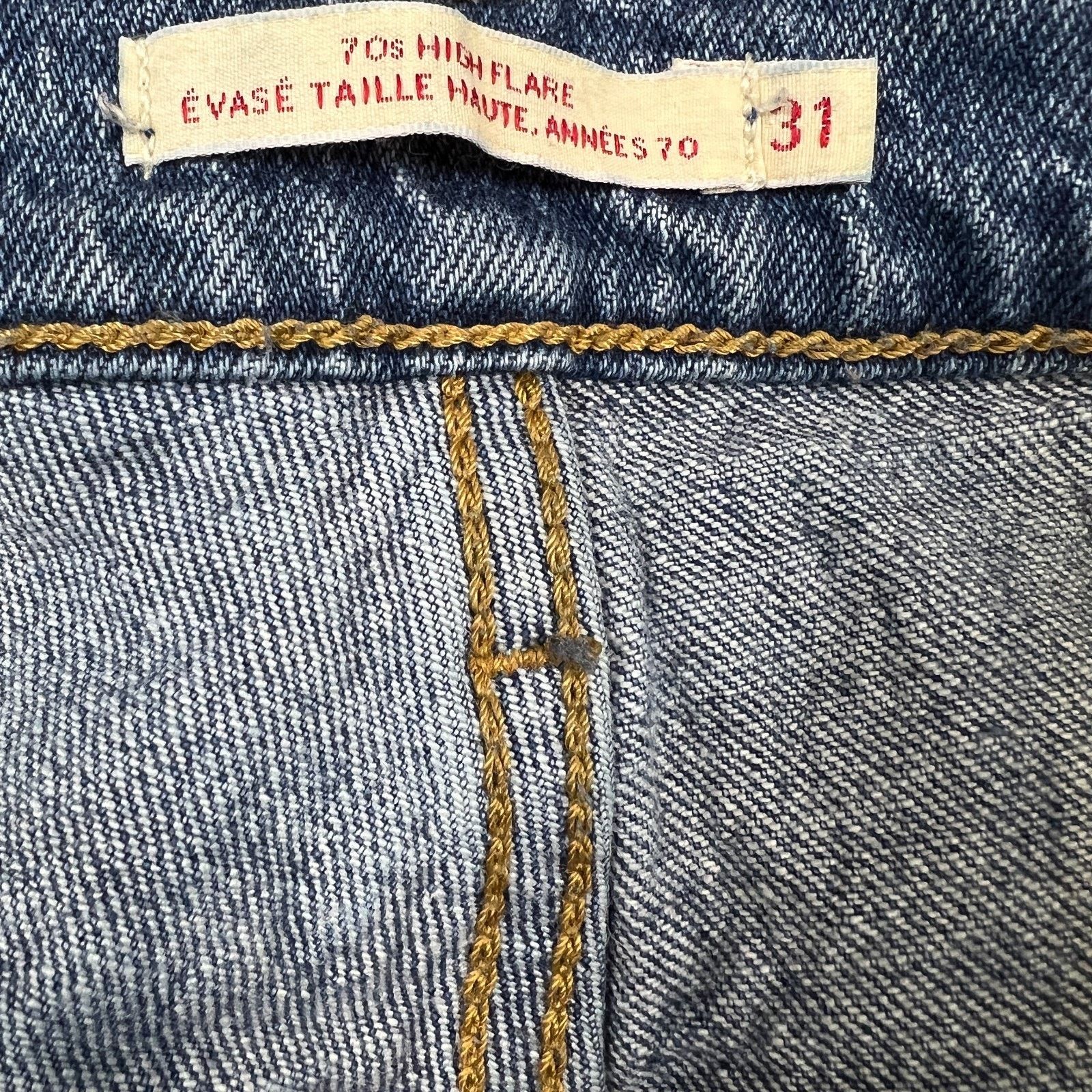 Levi's Levi's 70s High Flare Jeans Womens 31x24 Distressed Denim Size 31" - 9 Thumbnail