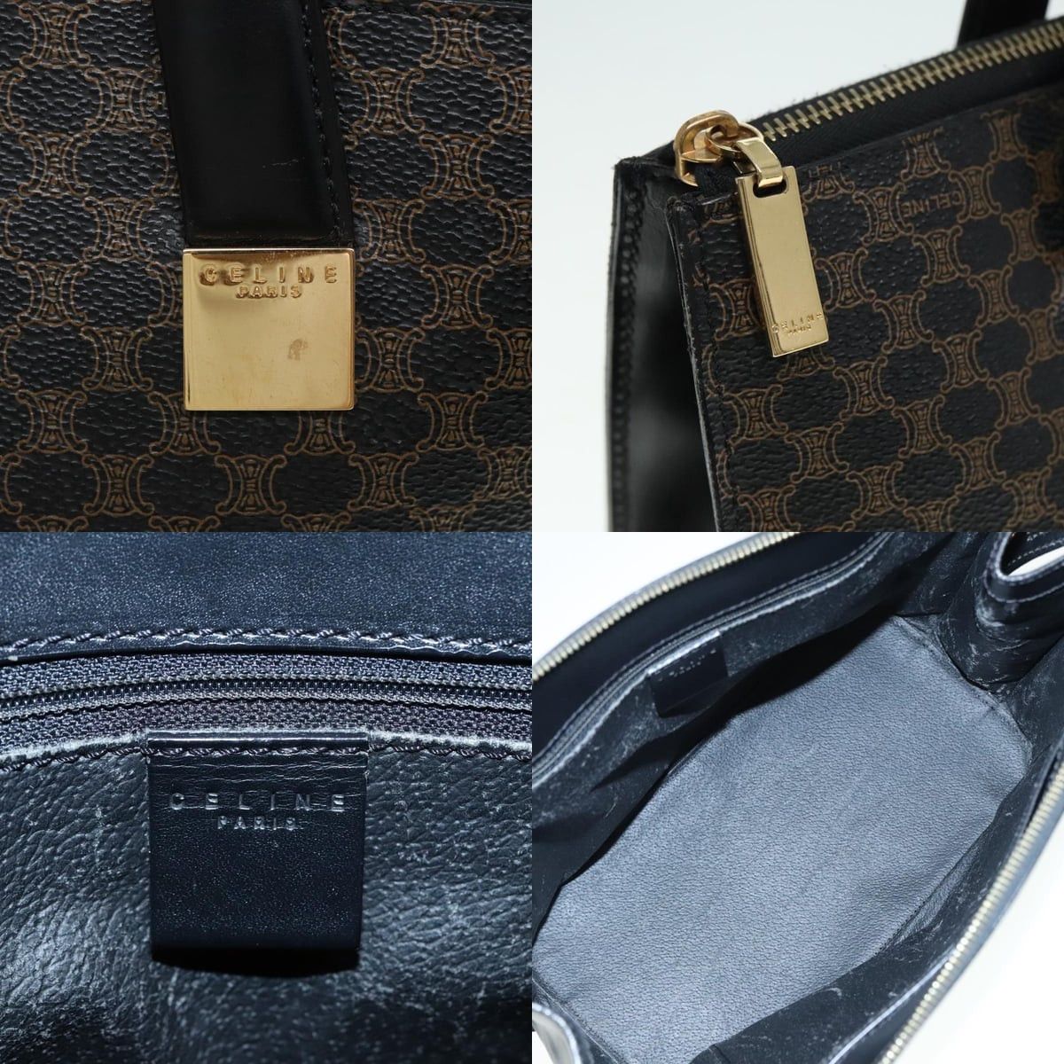 Celine CELINE Macadam Canvas Hand Bag Pvc Black Size ONE SIZE - 11 Thumbnail