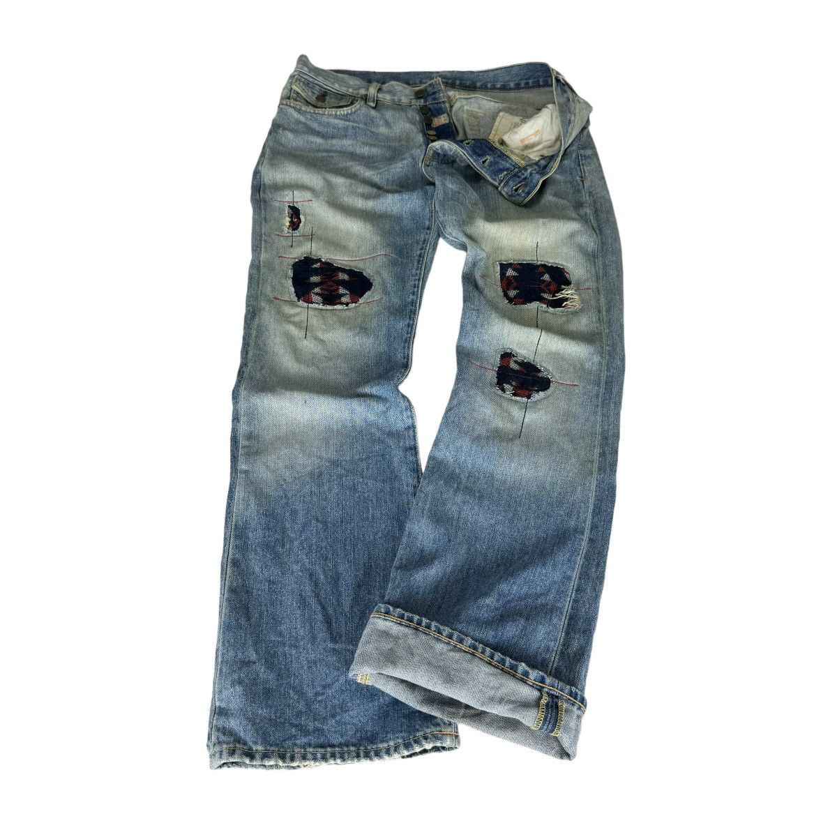 Polo Ralph Lauren 🌟POLO RL ROCKLAND PATCHWORK NATIVE DENIM PANTS Size US 34 / EU 50 - 6 Thumbnail