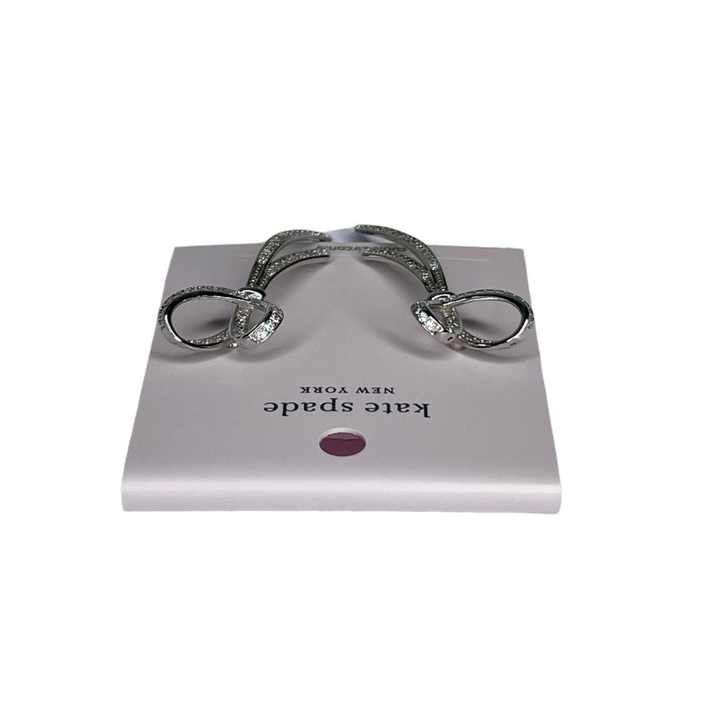 Kate Spade Kate Spade All Tied Up Paved Silver Earrings Size ONE SIZE - 2 Thumbnail