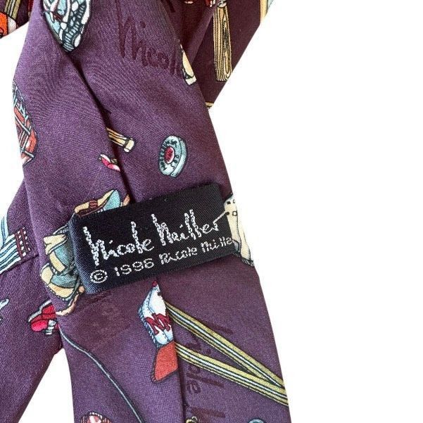 Nicole Miller Nicole Miller 1996 Sports Print Silk Tie – Vintage Size ONE SIZE - 4 Thumbnail