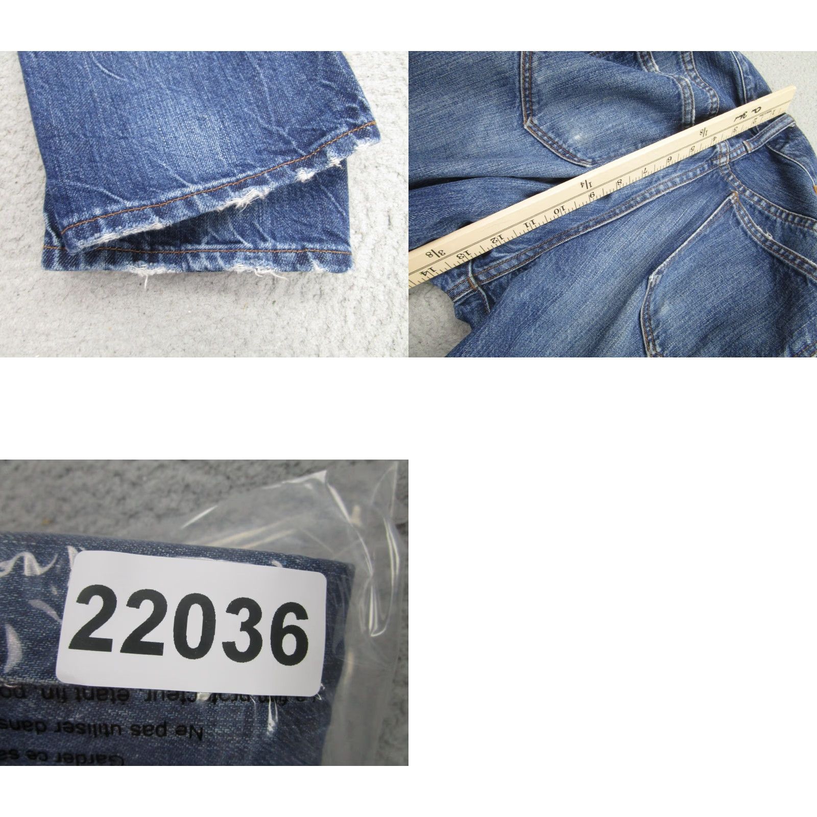 Madewell Madewell Jeans Womens 25 Blue Medium Wash Distressed Crop Straight Leg Raw Hem Size 42" / US 20 - 10 Thumbnail
