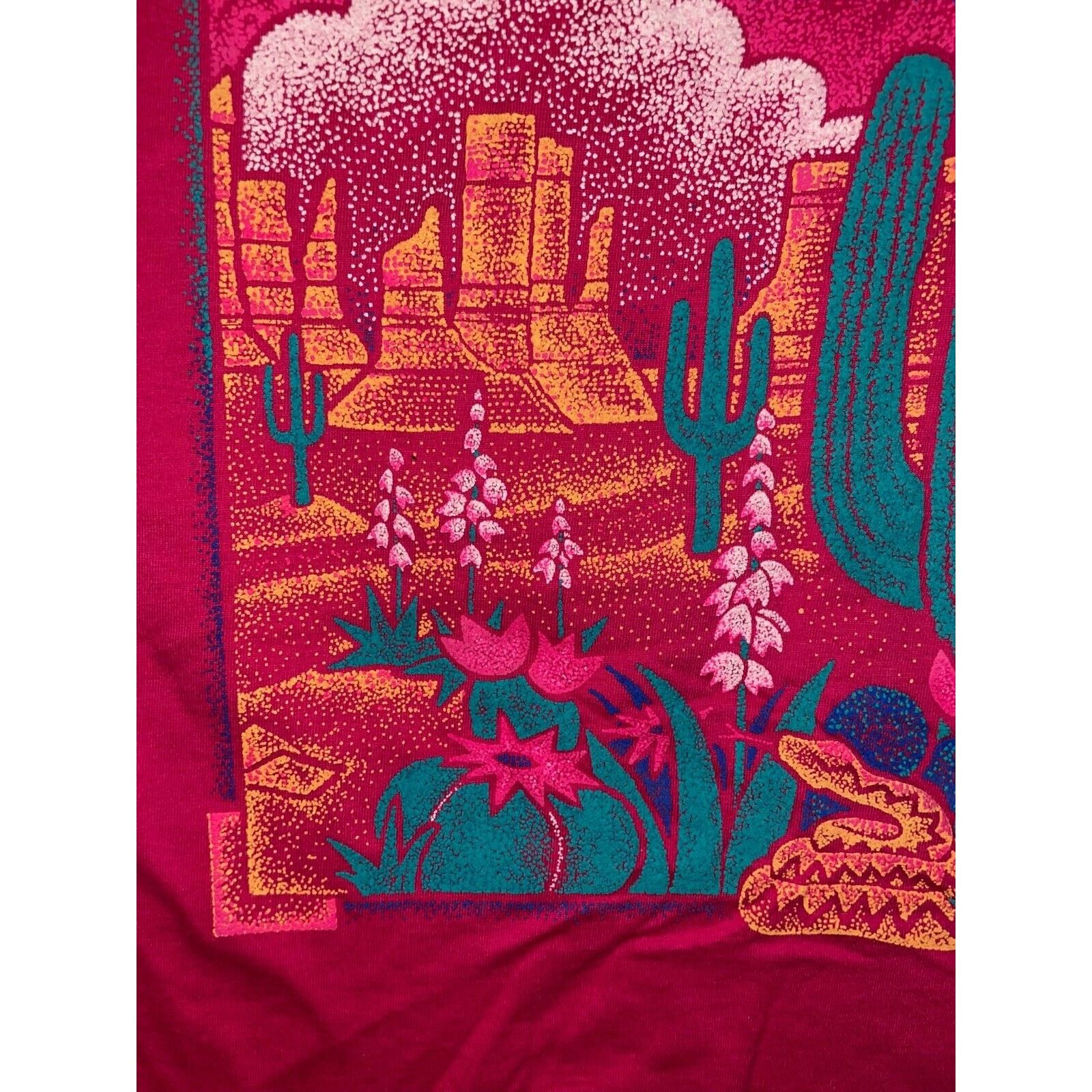 Jerzees Vintage Arizona Desert Shirt Cactus Pink Tee VTG 90s Large Size US L / EU 52-54 / 3 - 4 Thumbnail