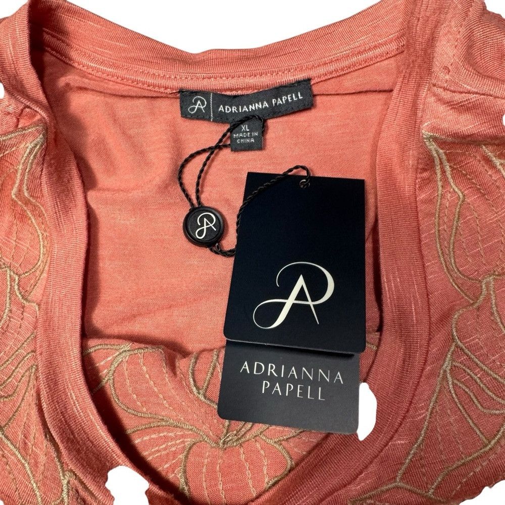 Adrianna Papell NWT New $99 Adrianna Papell Floral Embroidered Short Sleeve Size XL / US 12-14 / IT 48-50 - 4 Thumbnail